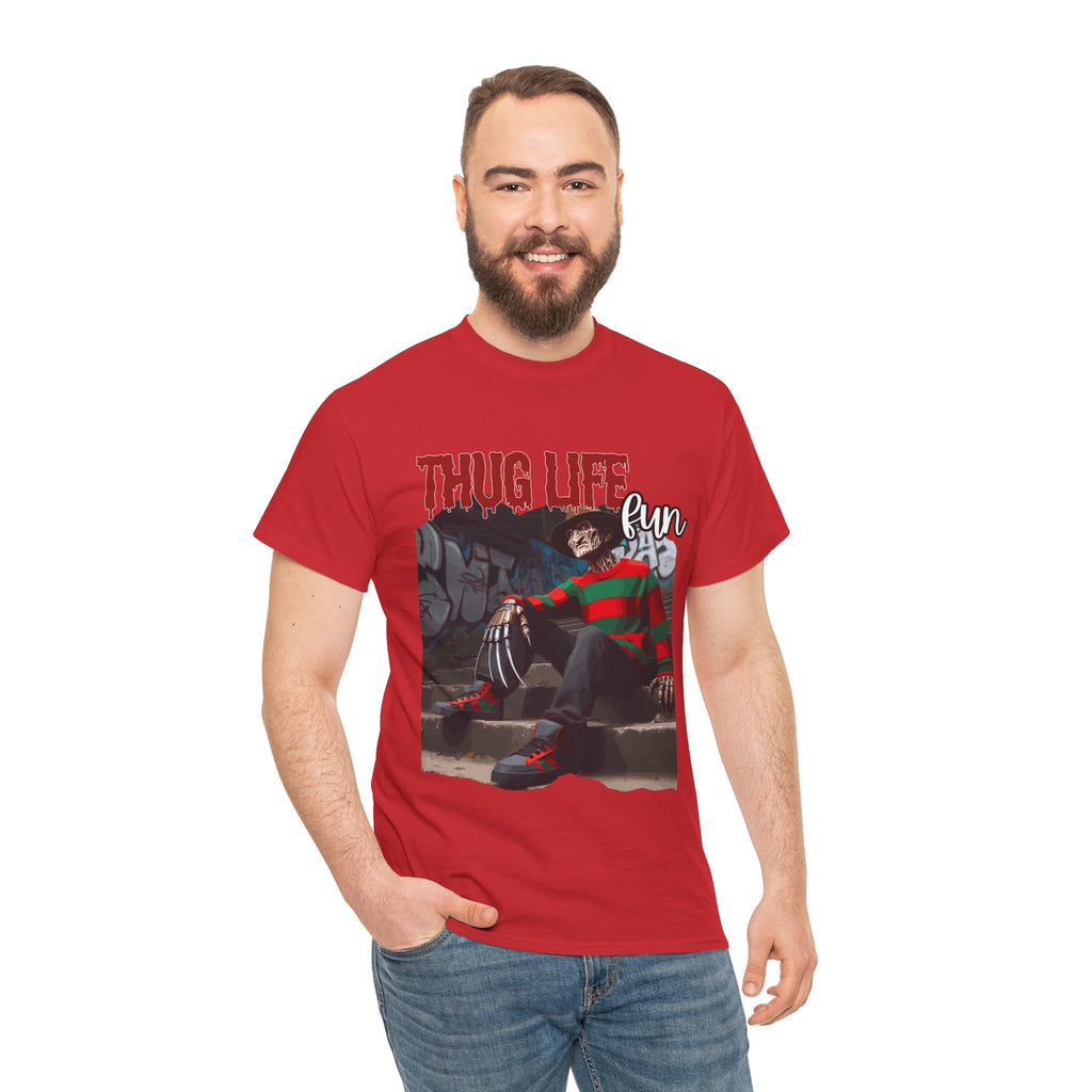 Freddie Kruger, Thug Life Tee - Horror Graphic Tee, Unisex Cotton Shirt, Halloween Costume, Horror Movie Gift