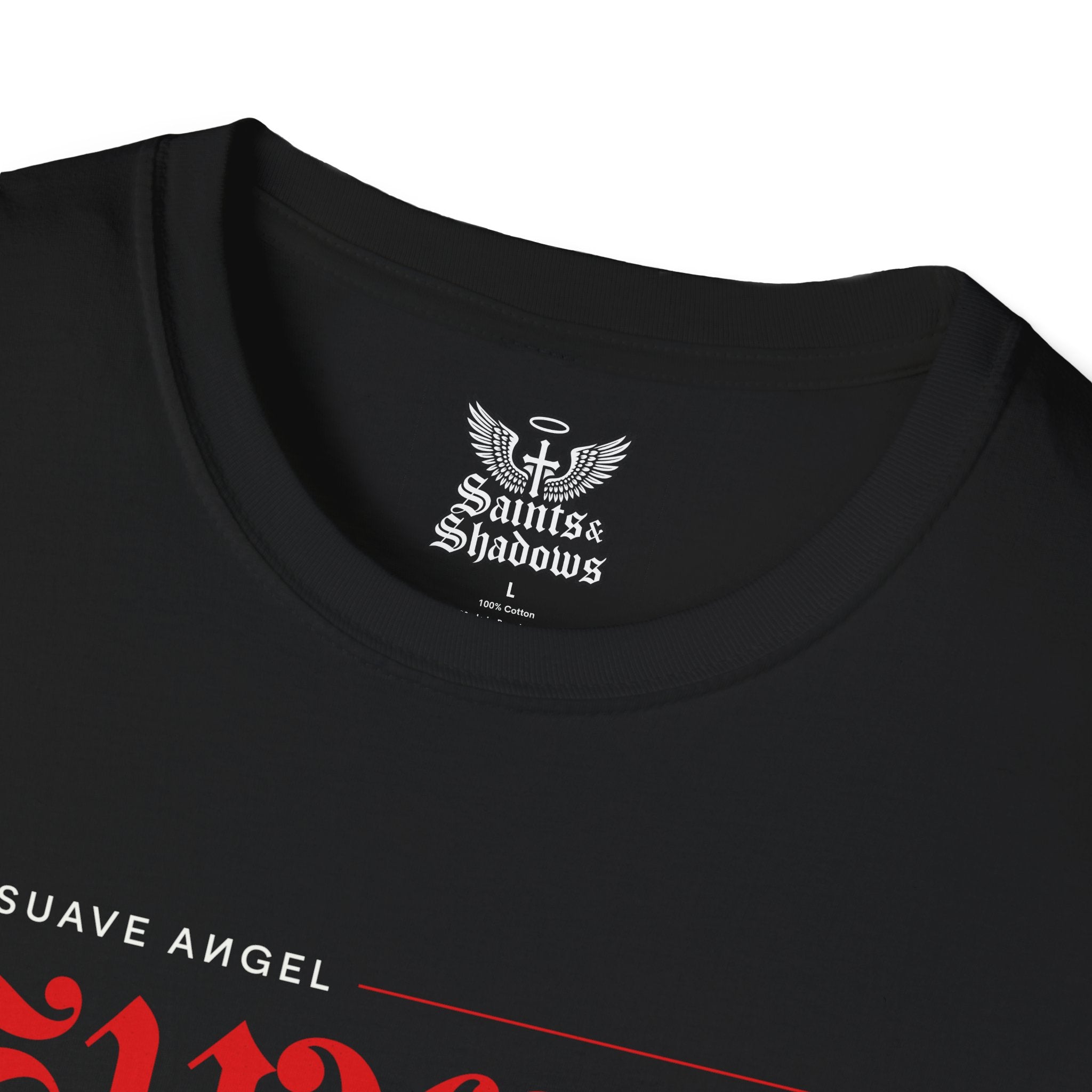 Saints and Shadows - The Suave Angel, Angelic Artwork Unisex Softstyle T-Shirt, Casual Wear