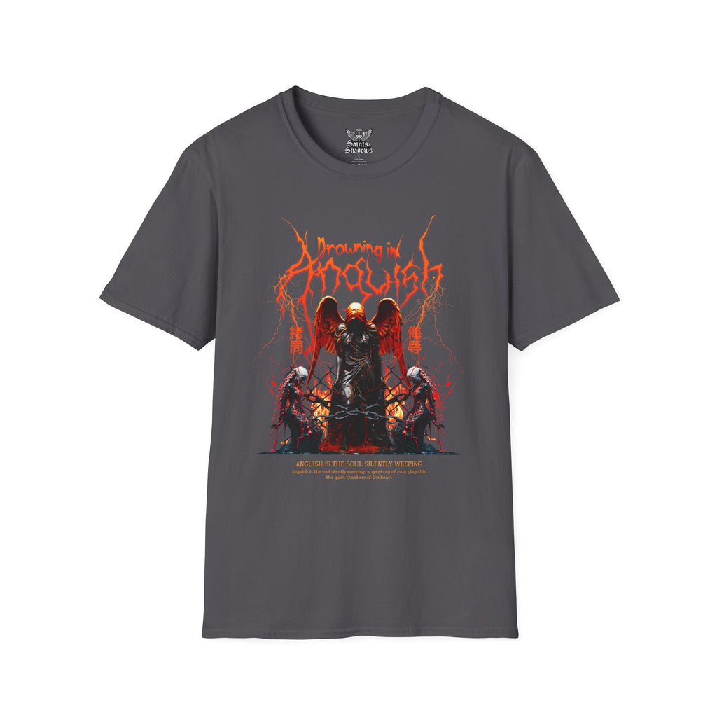 Saints and Shadows -Drowning In Anguish, Angelic Artwork Unisex Softstyle T-Shirt, Casual Wear