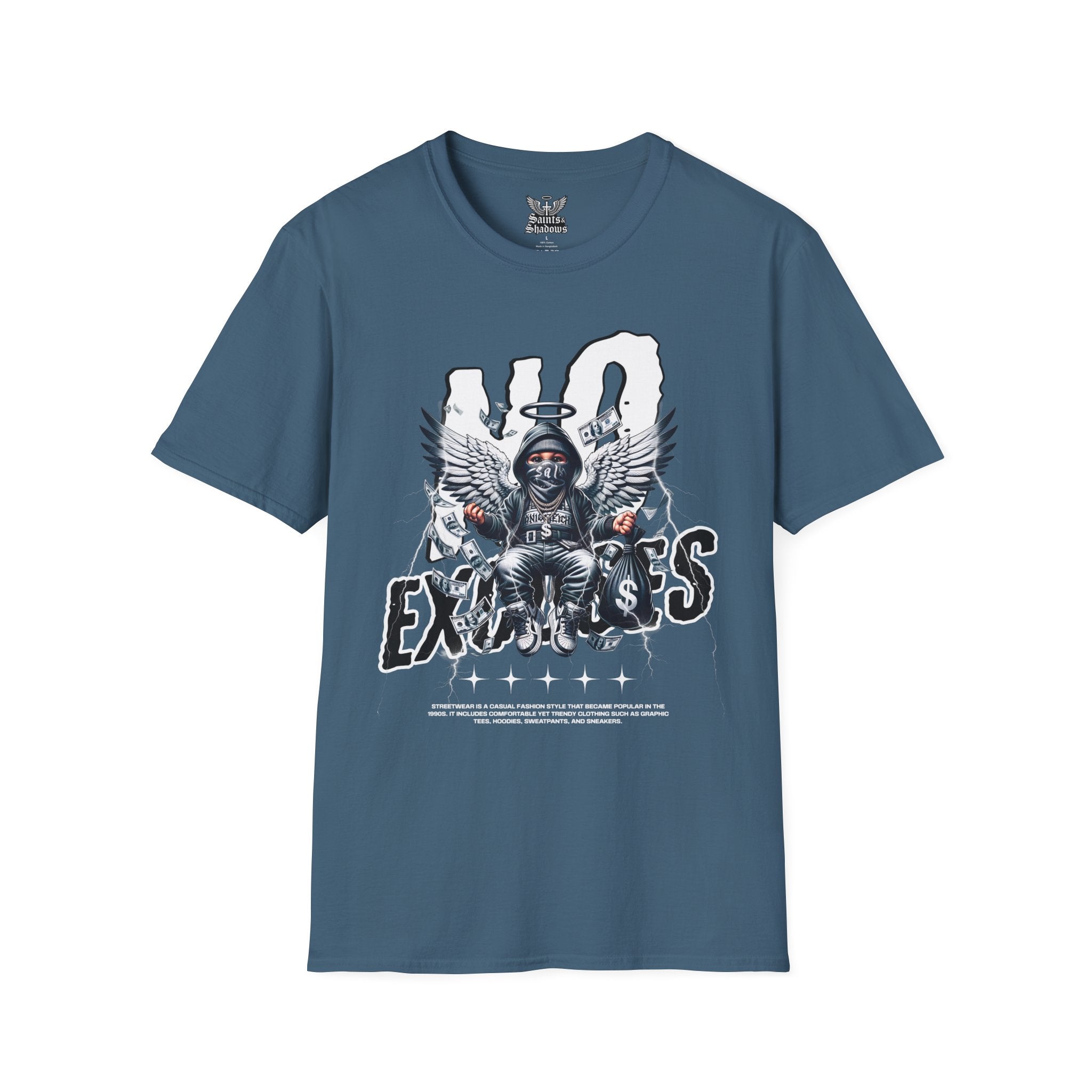 Saints and Shadows - No Exodus, Angelic Artwork Unisex Softstyle T-Shirt, Casual Wear