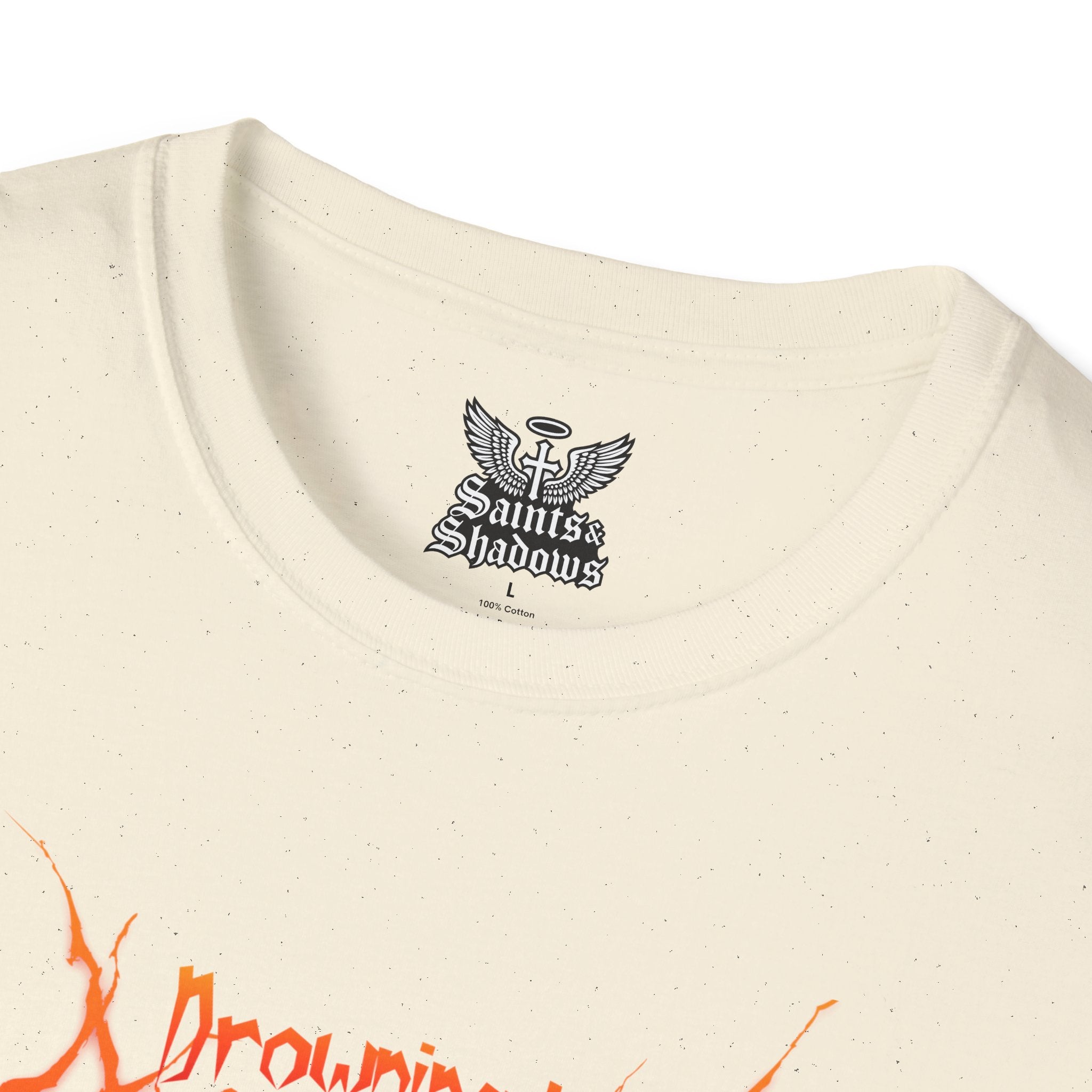 Saints and Shadows -Drowning In Anguish, Angelic Artwork Unisex Softstyle T-Shirt, Casual Wear