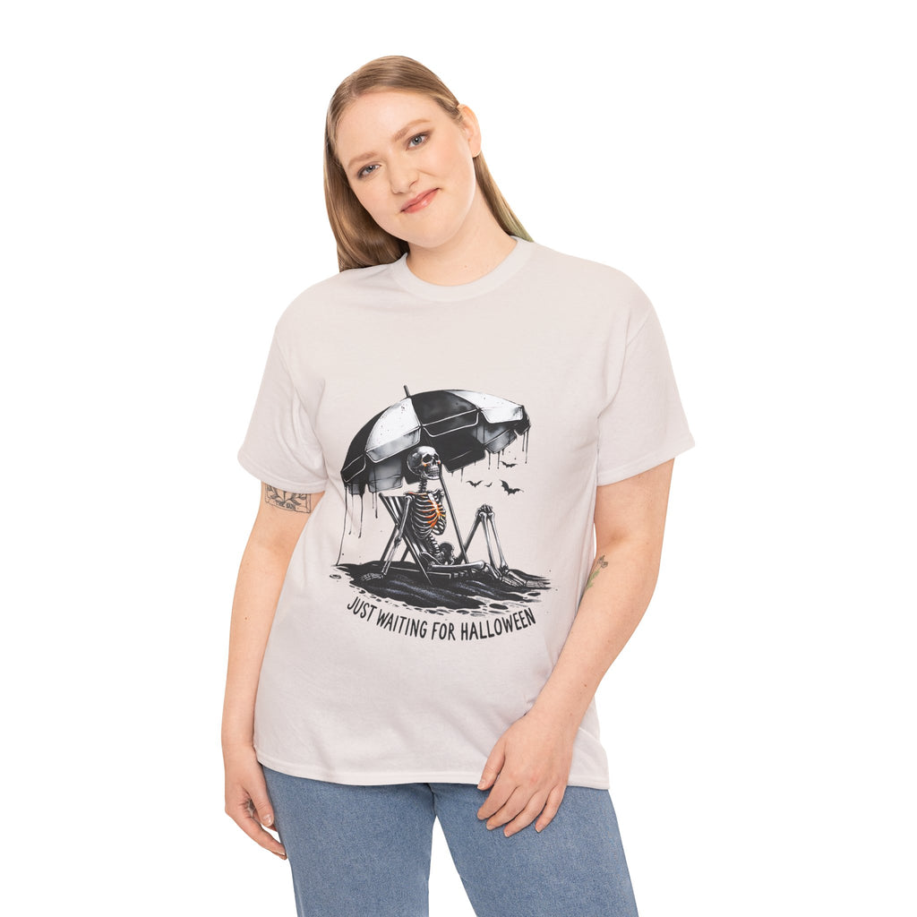 Just Waiting for Halloween, Heavy, Unisex Graphic Shirt, Birthday Gift, Casual Wear, Vintage Style, Floral Design T-shirt