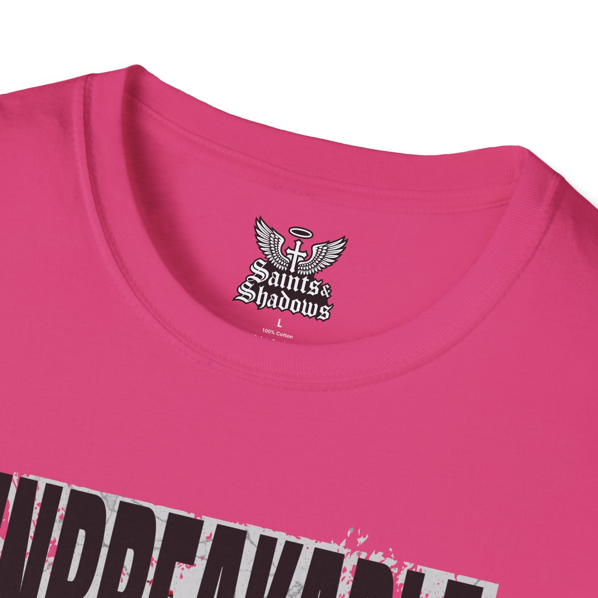Saints and Shadows - Unbreakabe Strength, Angelic Artwork Unisex Softstyle T-Shirt, Casual Wear