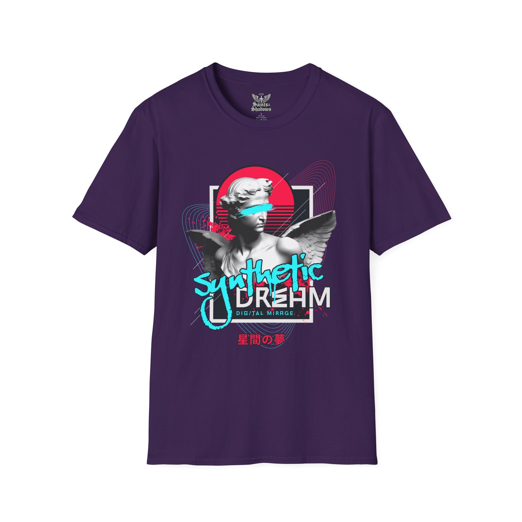 Saints and Shadows - Synthetic Dream, Angelic Artwork Unisex Softstyle T-Shirt, Casual Wear