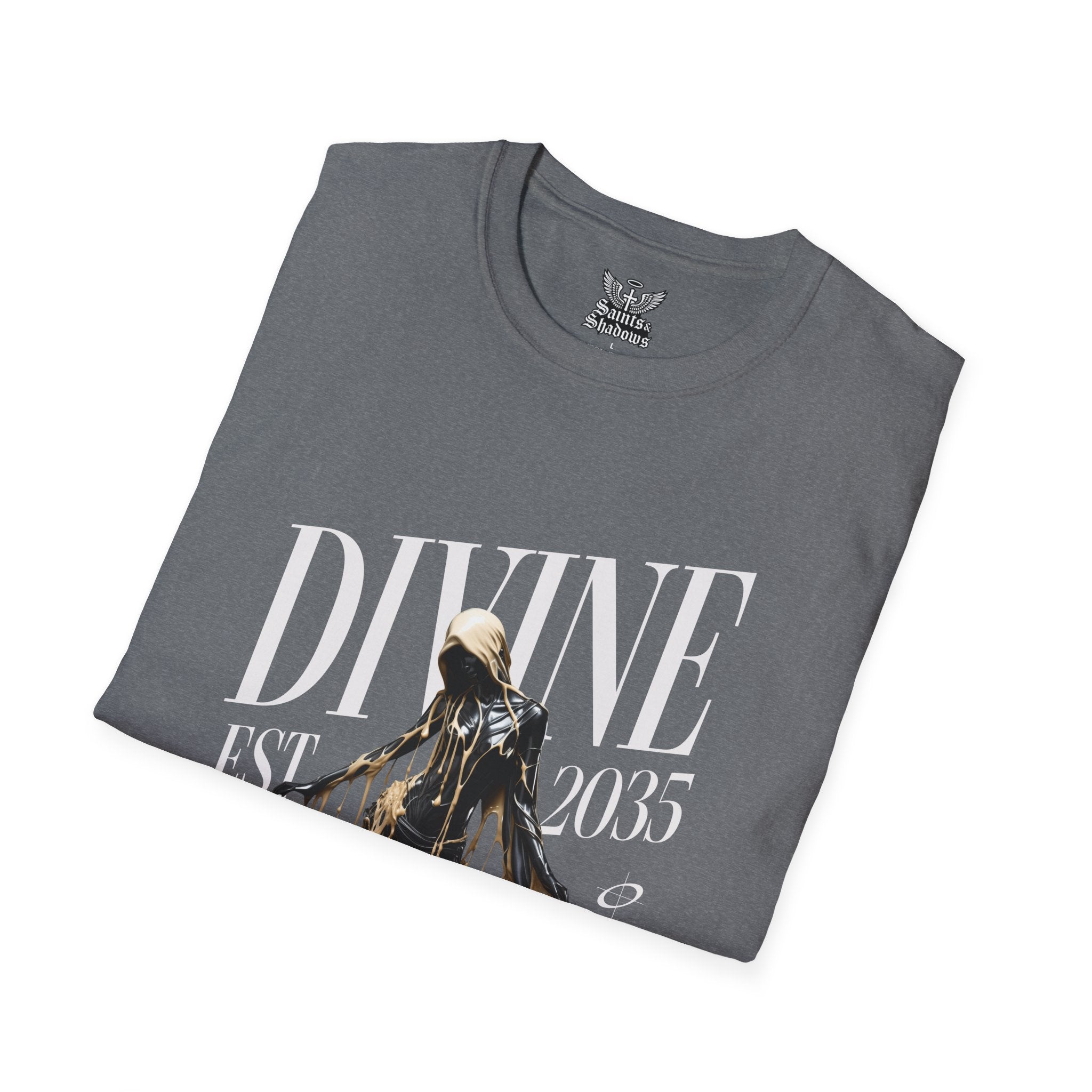 Saints and Shadows - Divine, Angelic Artwork Unisex Softstyle T-Shirt, Casual Wear