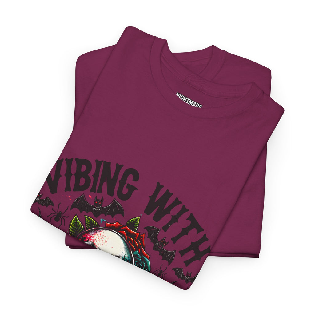 Vibing With My Demons, Halloween Skeleton & Pumpkin Tee, Spooky Season Apparel, Fall Fashion, Gift for Halloween Lovers