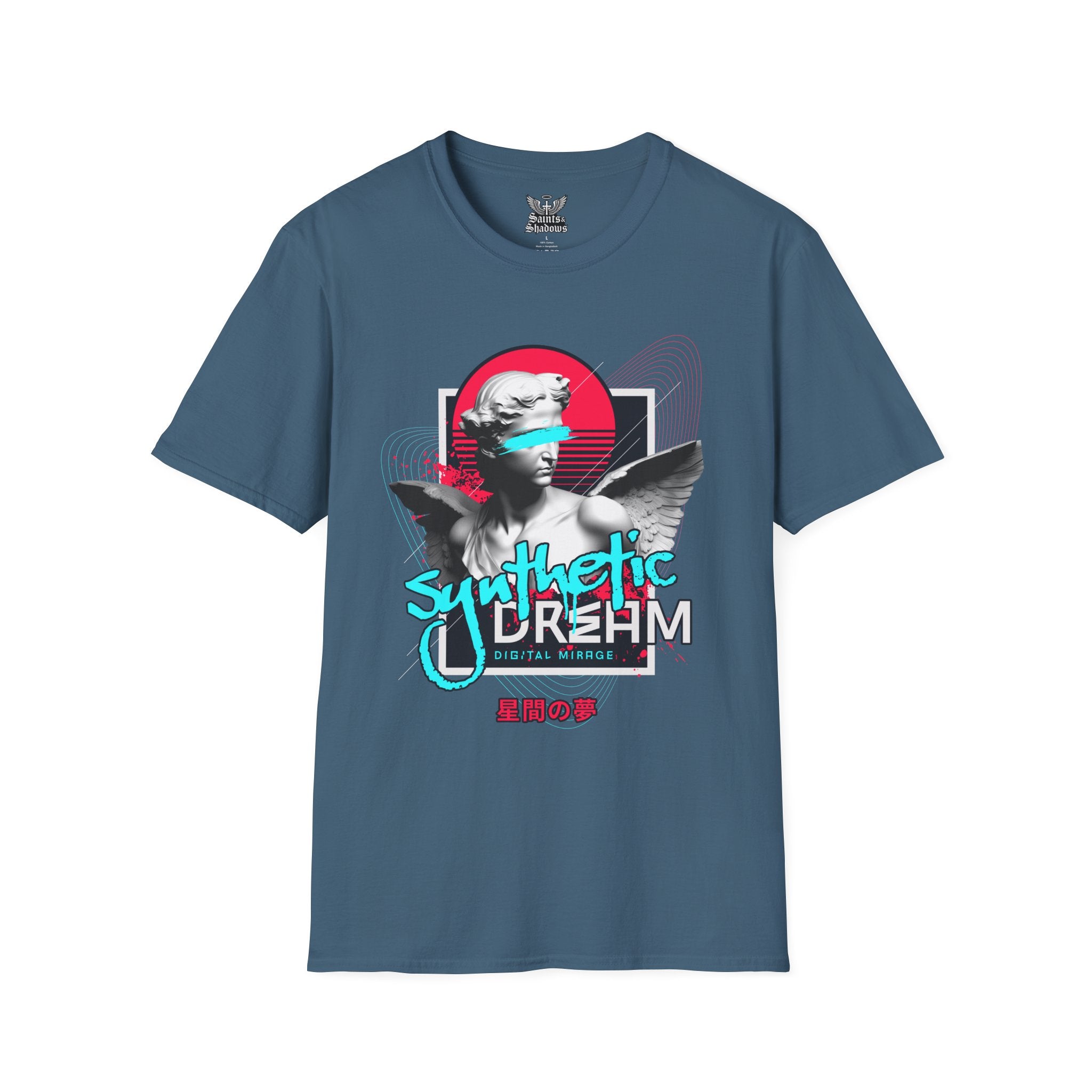 Saints and Shadows - Synthetic Dream, Angelic Artwork Unisex Softstyle T-Shirt, Casual Wear