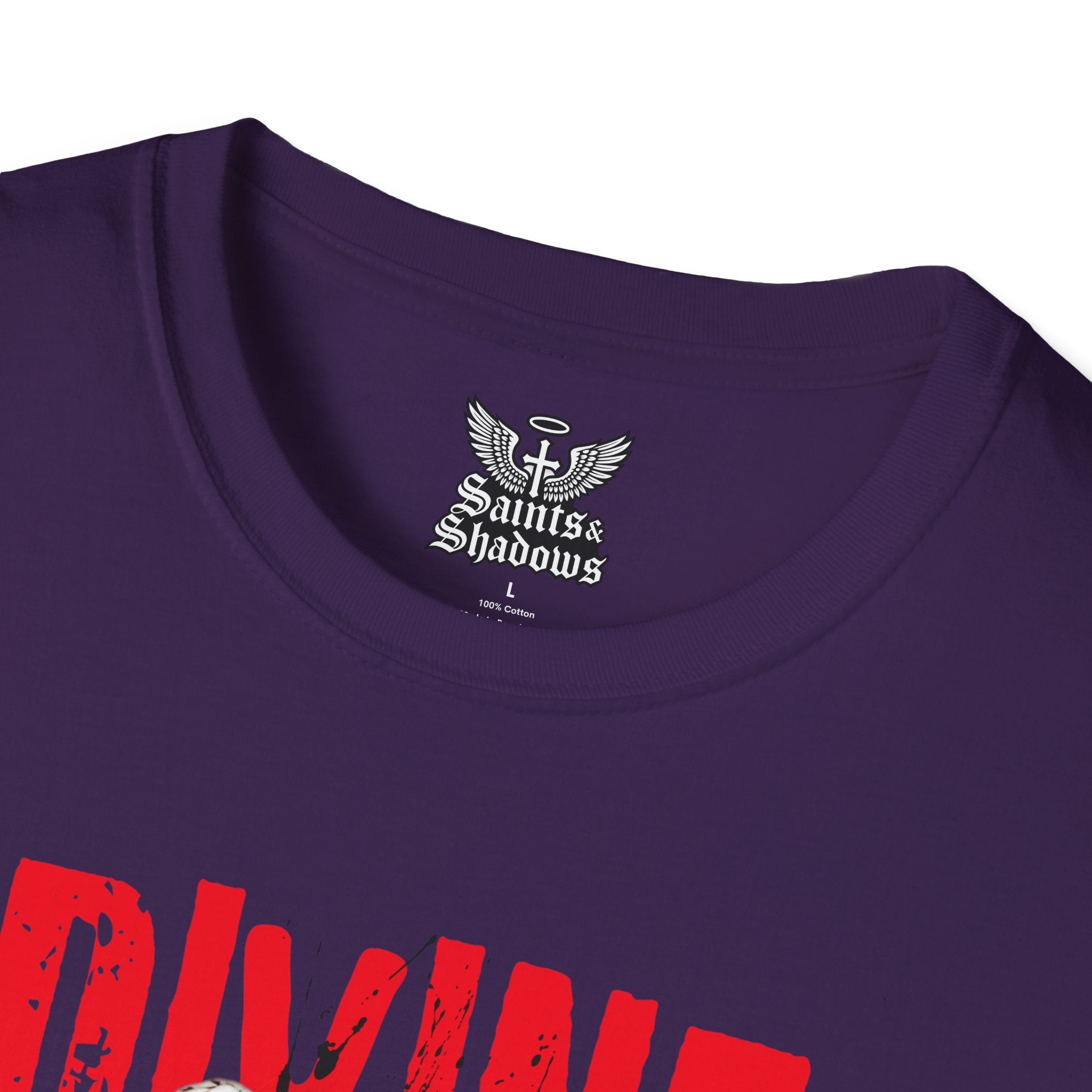 Saints and Shadows - Divine Death, Angelic Artwork Unisex Softstyle T-Shirt, Casual Wear