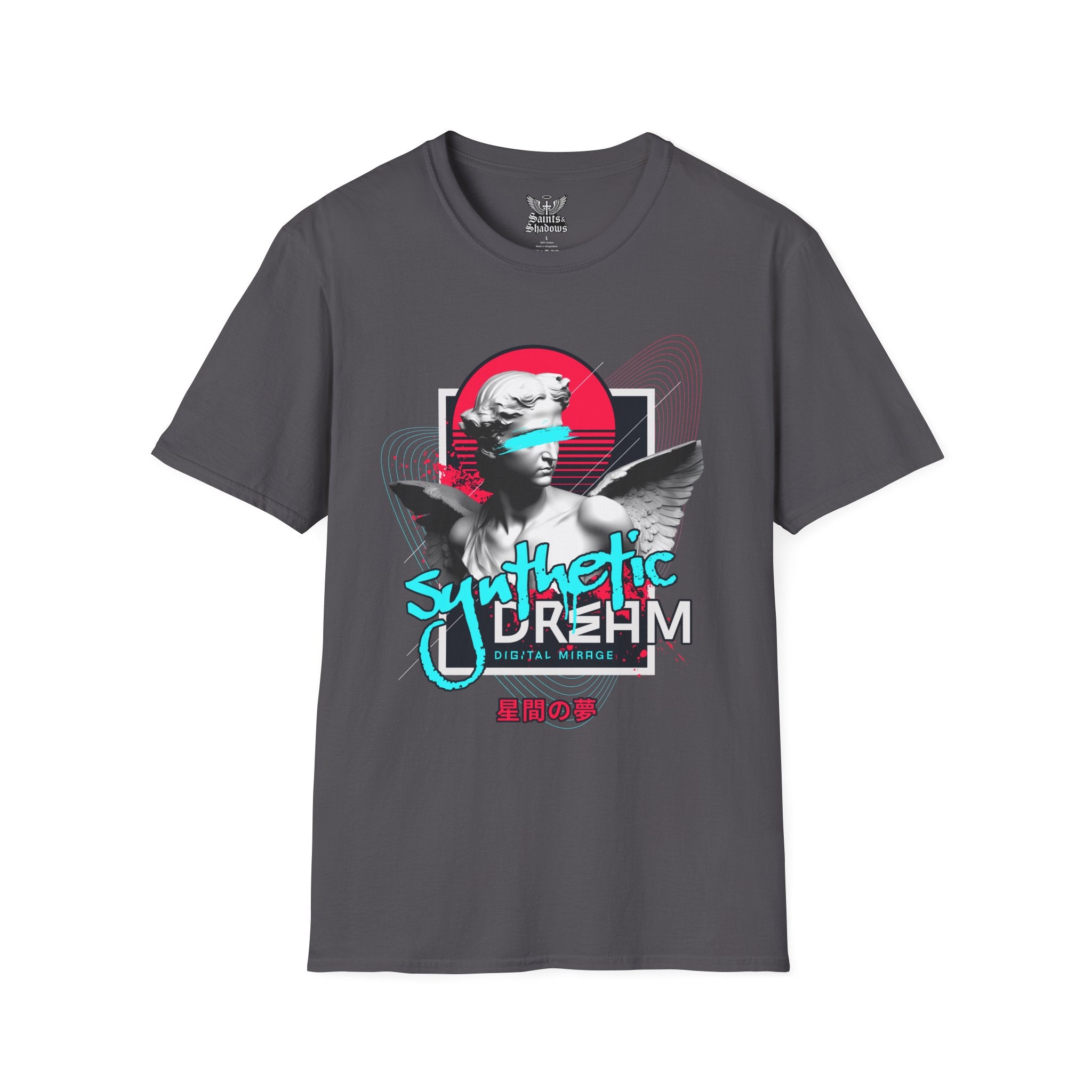 Saints and Shadows - Synthetic Dream, Angelic Artwork Unisex Softstyle T-Shirt, Casual Wear
