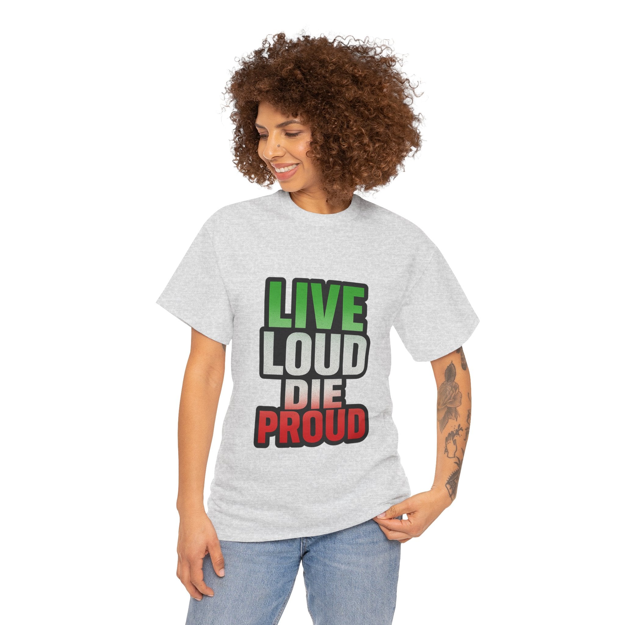 Live Loud Die Proud Italian Flag Tee