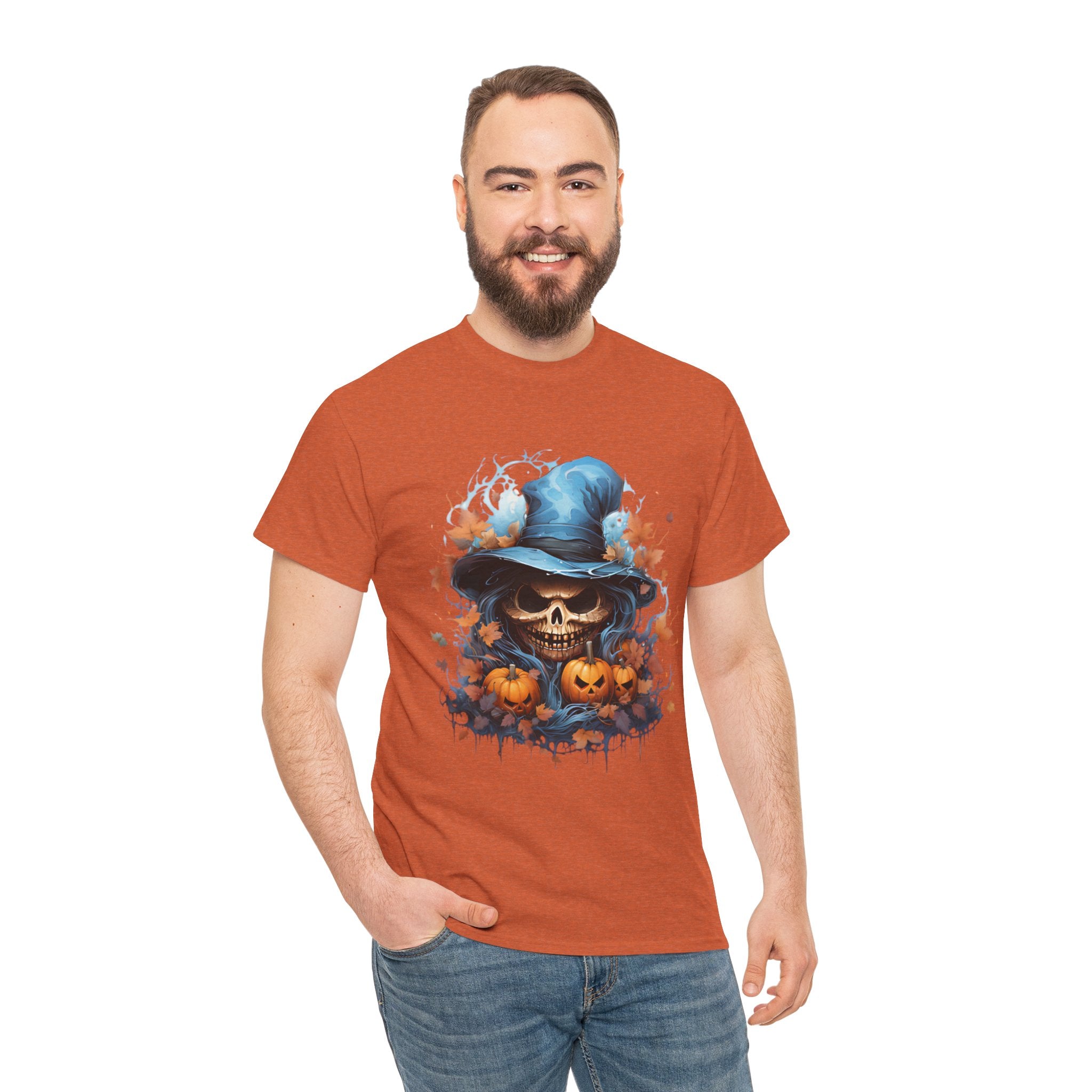 Skull Witch Unhappy Halloween Tee - Halloween Shirt, Spooky Tee, Pumpkin Shirt, Fall Apparel, Costume Top