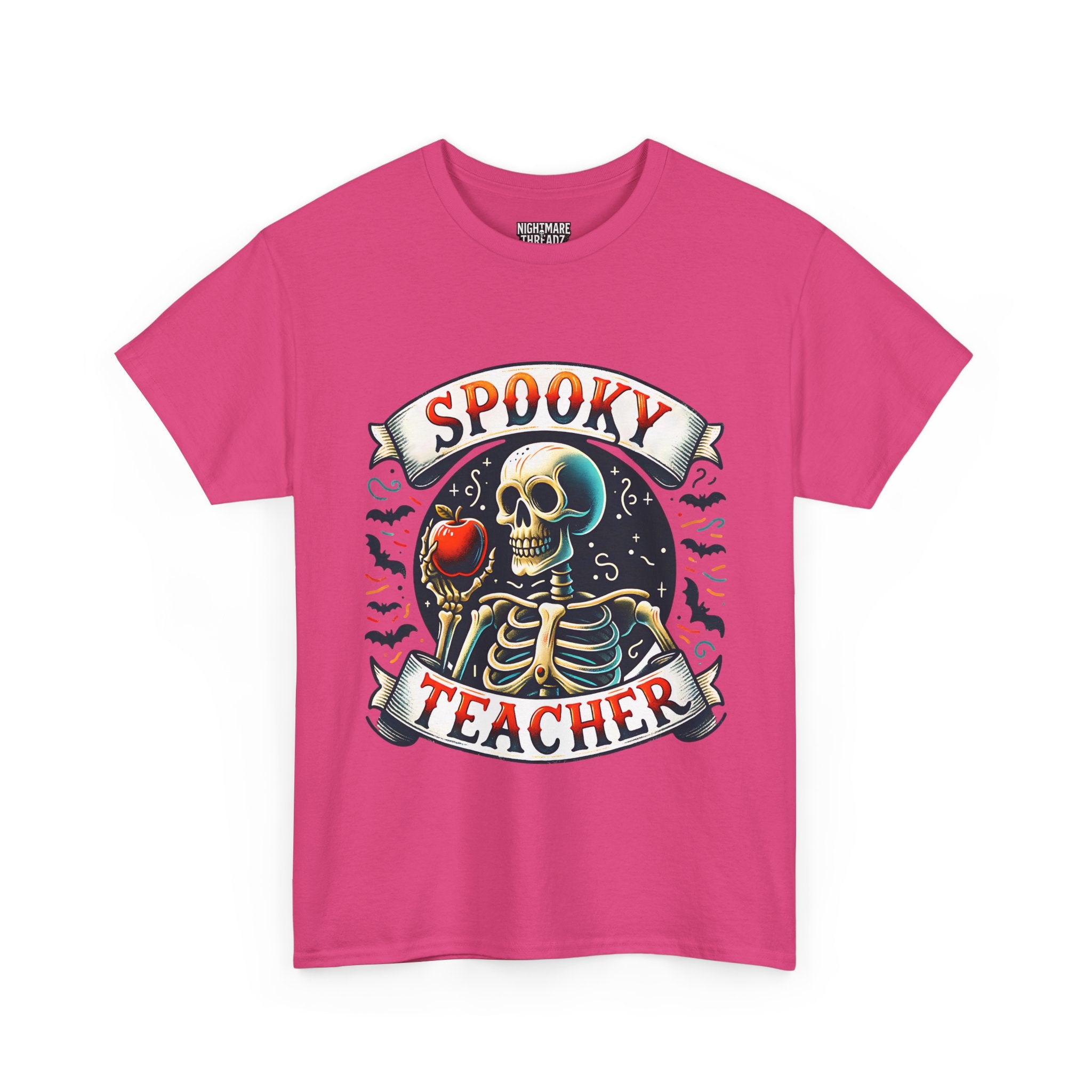 Spooky Teacher Tee, Halloween Shirt, Unisex Cotton T-Shirt, Funny Teacher Gift, Skeleton Design, Fall Apparel