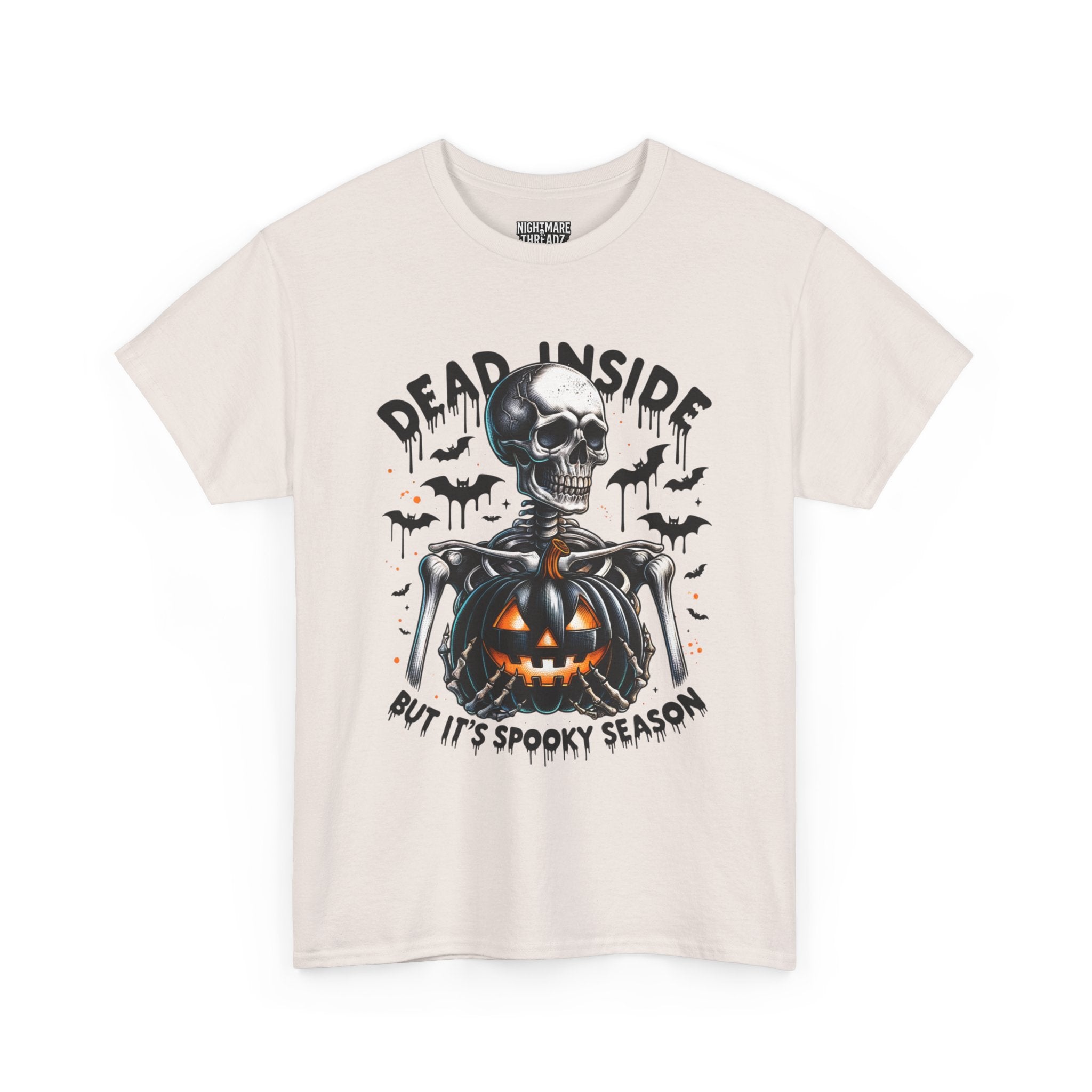 Dead Inside, Spooky Season Tee, Unisex Heavy Cotton T-Shirt, Halloween Shirt, Fun Casual Wear, Graphic Tee, Gift for Halloween Lovers