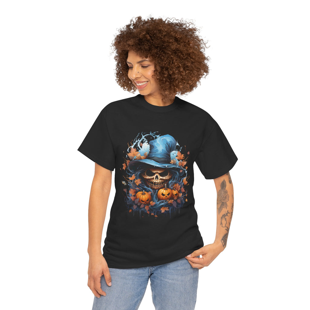 Skull Witch Unhappy Halloween Tee - Halloween Shirt, Spooky Tee, Pumpkin Shirt, Fall Apparel, Costume Top