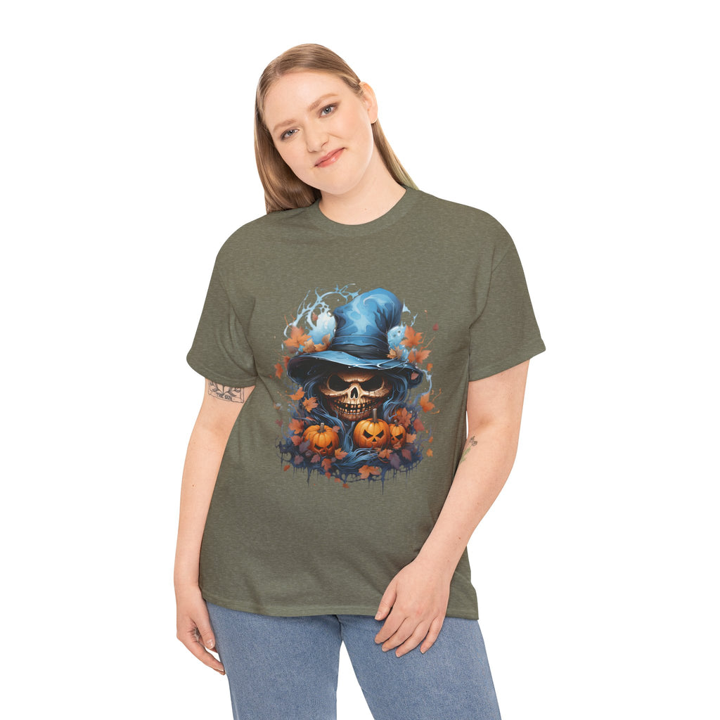 Skull Witch Unhappy Halloween Tee - Halloween Shirt, Spooky Tee, Pumpkin Shirt, Fall Apparel, Costume Top