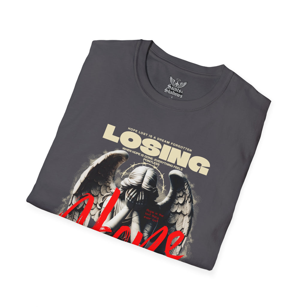 Saints and Shadows - Losing Hope, Angelic Artwork Unisex Softstyle T-Shirt, Casual Wear