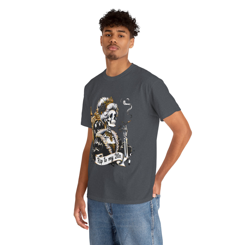 Rip to my 20s Tee, Heavy, Unisex Graphic Shirt, Birthday Gift, Casual Wear, Vintage Style, Floral Design T-shirt