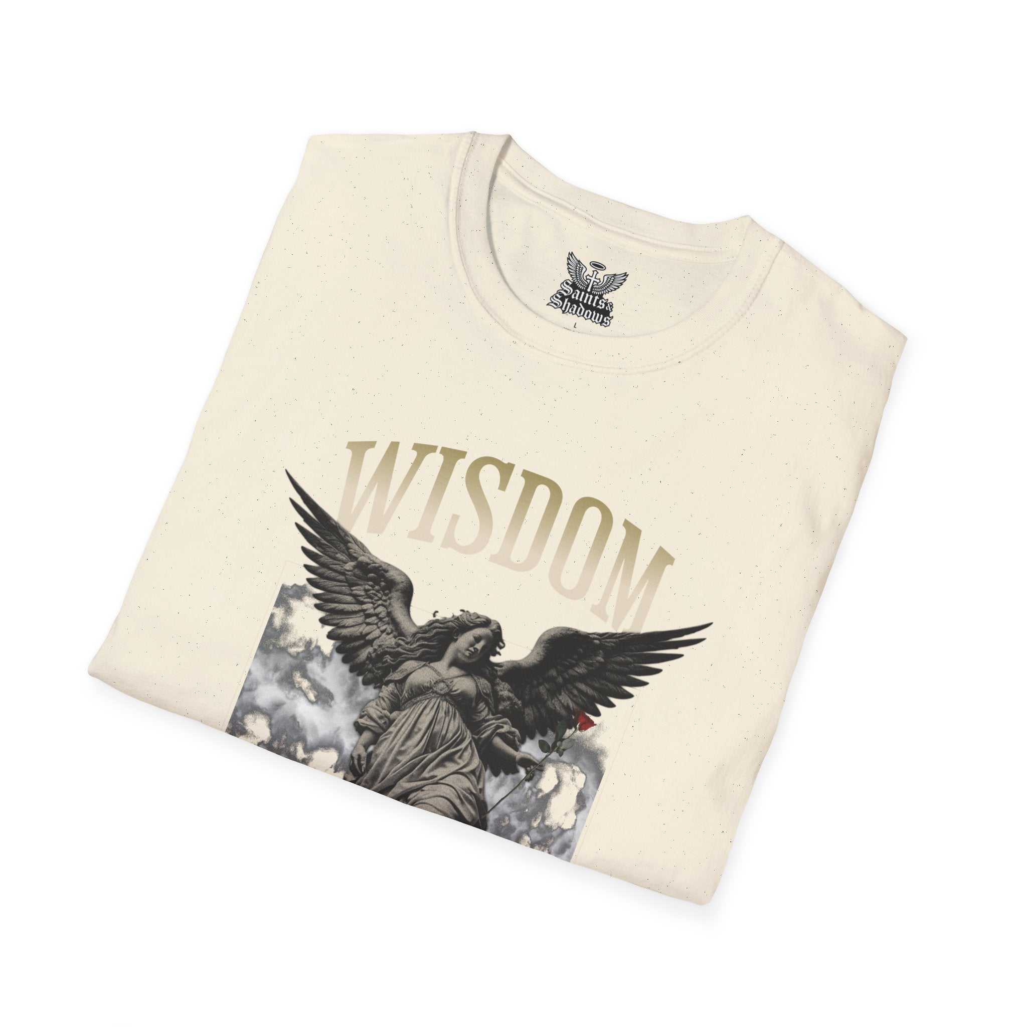 Saints and Shadows - Wisdom, Angelic Artwork Unisex Softstyle T-Shirt, Casual Wear