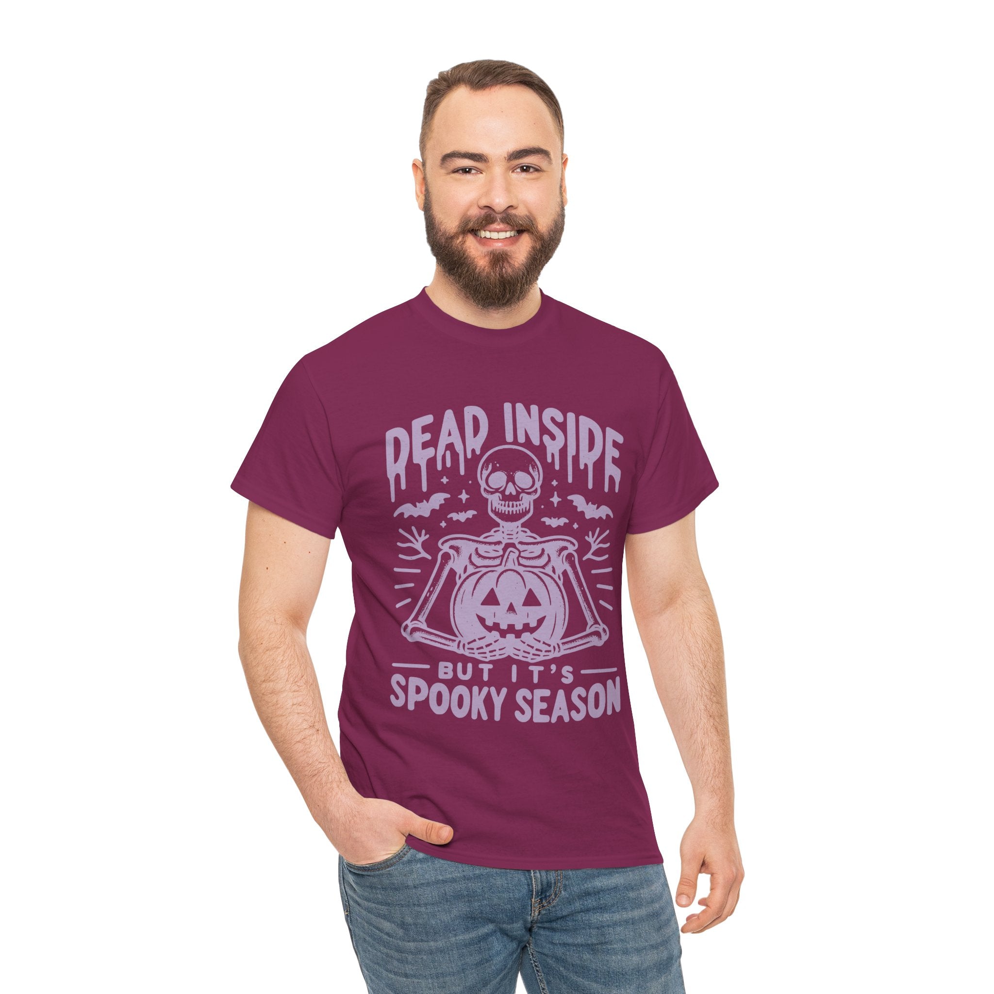 Spooky Season Dead Inside Unisex Tee, Halloween Shirt, Graphic Tee, Fall Apparel, Ghostly Vibes, Comfy Everyday Wear