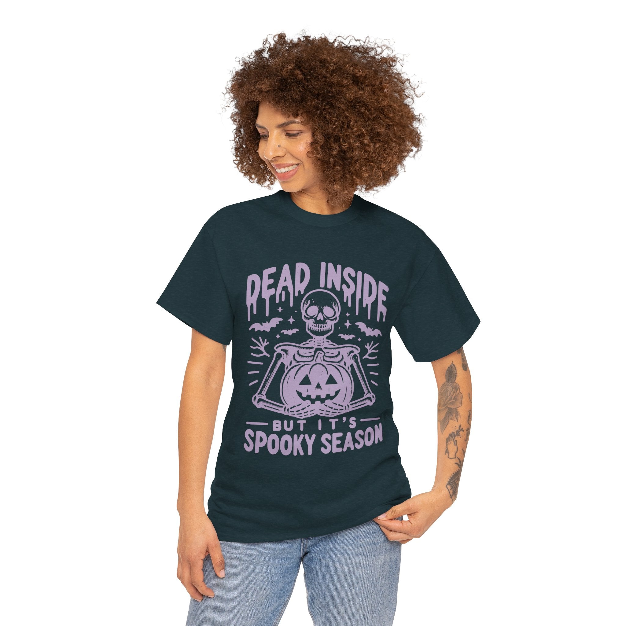 Spooky Season Dead Inside Unisex Tee, Halloween Shirt, Graphic Tee, Fall Apparel, Ghostly Vibes, Comfy Everyday Wear