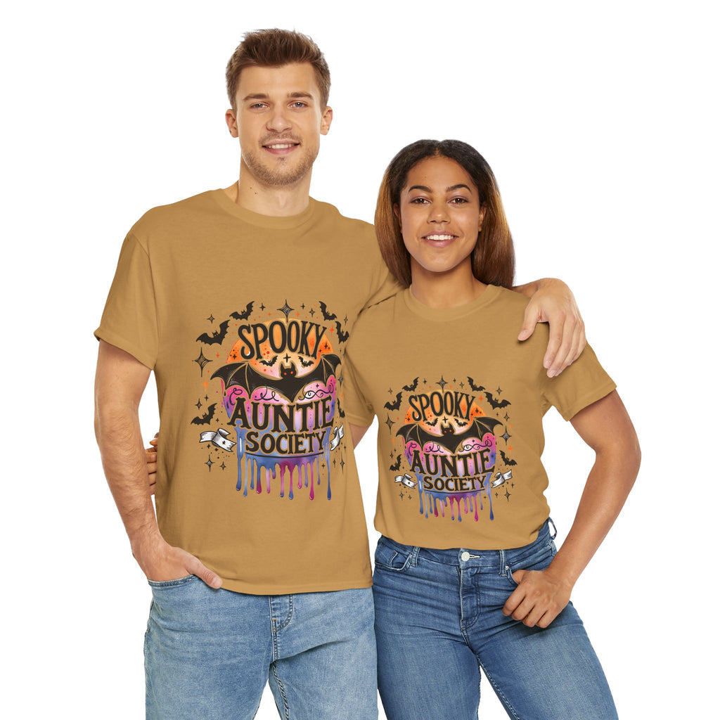 Spooky Auntie Society Tee, Ghost Lovers T-Shirt, Halloween Costume Shirt, Unisex Graphic Tee, Fun Family Gathering Apparel