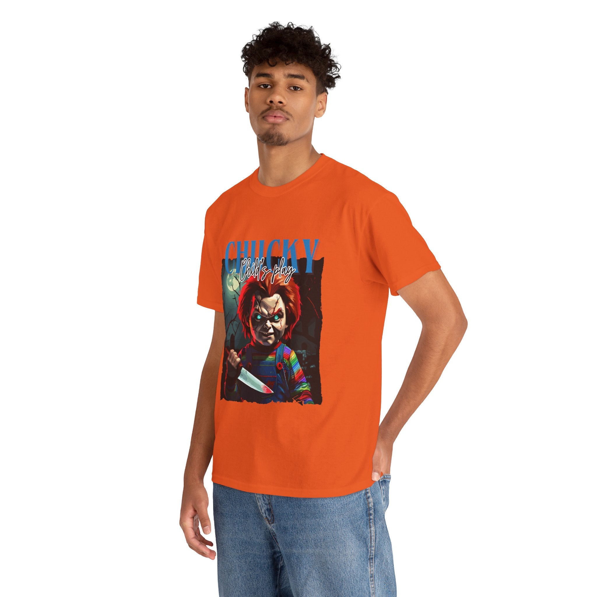 Chucky Horror Graphic Tee, Unisex Cotton Shirt, Halloween Costume, Horror Movie Gift, Spooky T-Shirt, Horror Fan Apparel