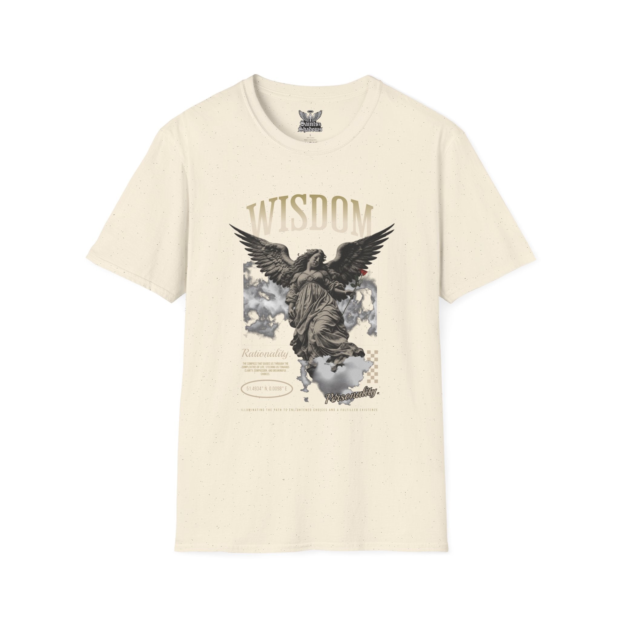 Saints and Shadows - Wisdom, Angelic Artwork Unisex Softstyle T-Shirt, Casual Wear
