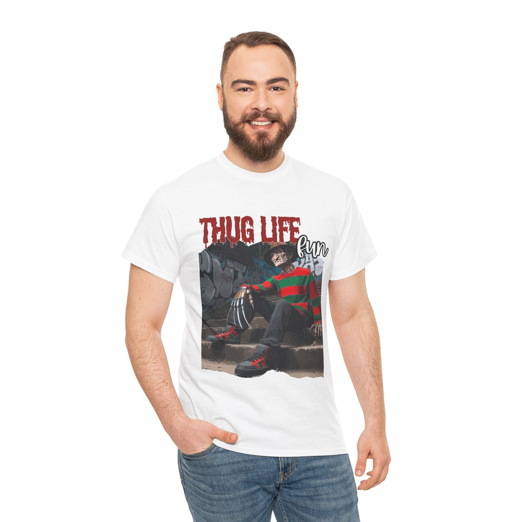 Freddie Kruger, Thug Life Tee - Horror Graphic Tee, Unisex Cotton Shirt, Halloween Costume, Horror Movie Gift