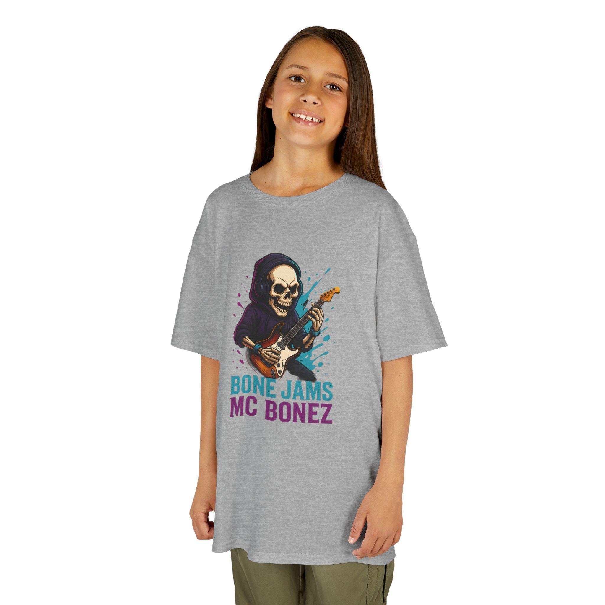Bone Jams MC Bonez, Kids Tee | Guitar Edition | Cool Graphic Tee, Music Fan Shirt, Unique Gift for Young Musicians