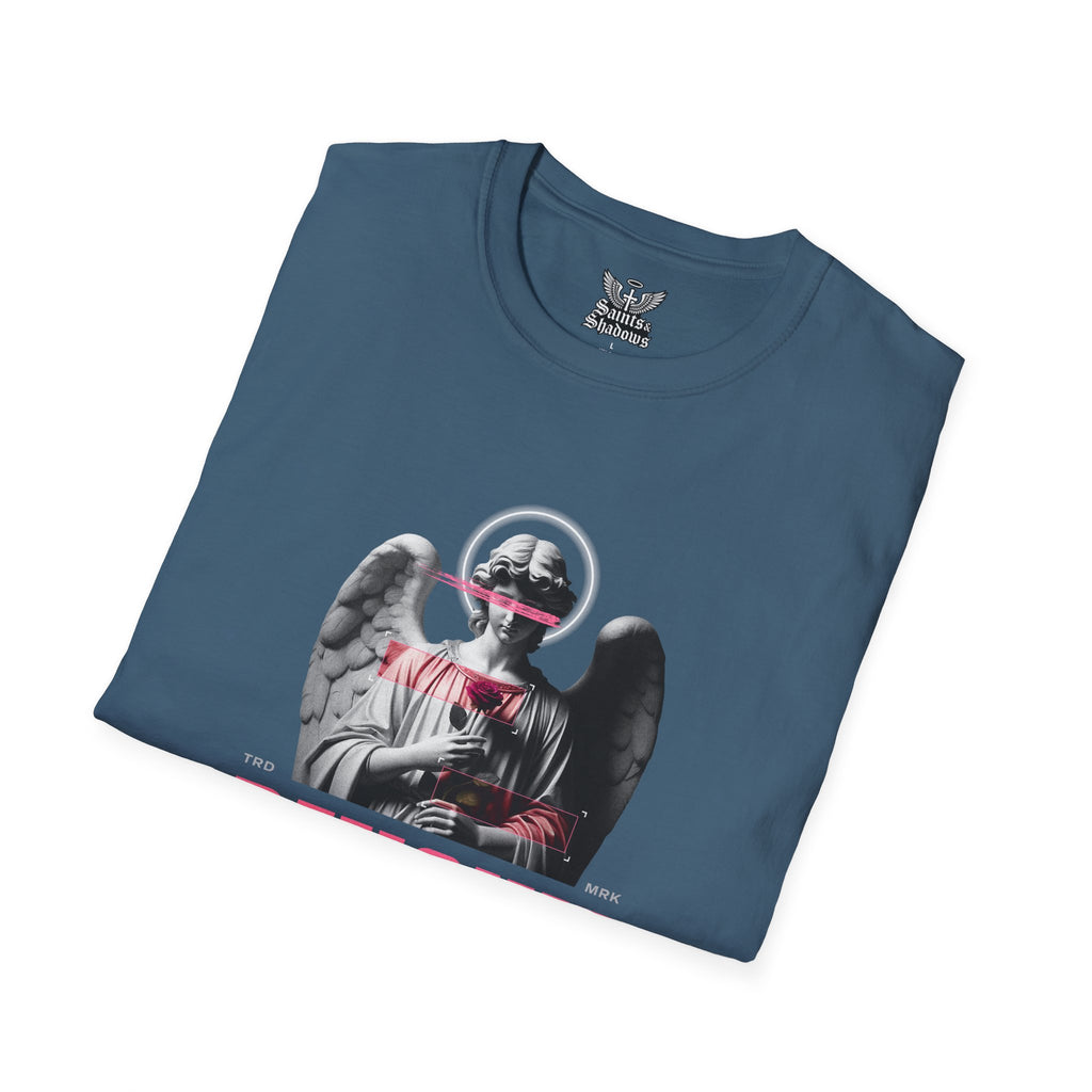 Saints and Shadows - Pensive, Angelic Artwork Unisex Softstyle T-Shirt, Casual Wear