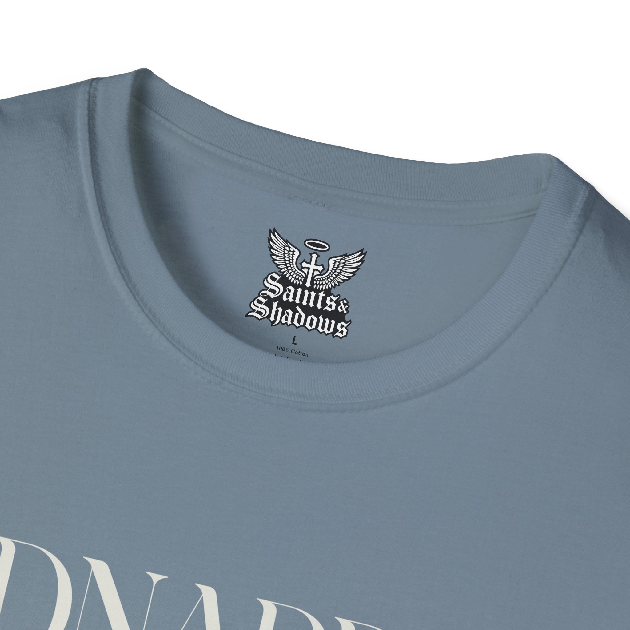 Saints and Shadows - Kidnapped, Angelic Artwork Unisex Softstyle T-Shirt, Casual Wear