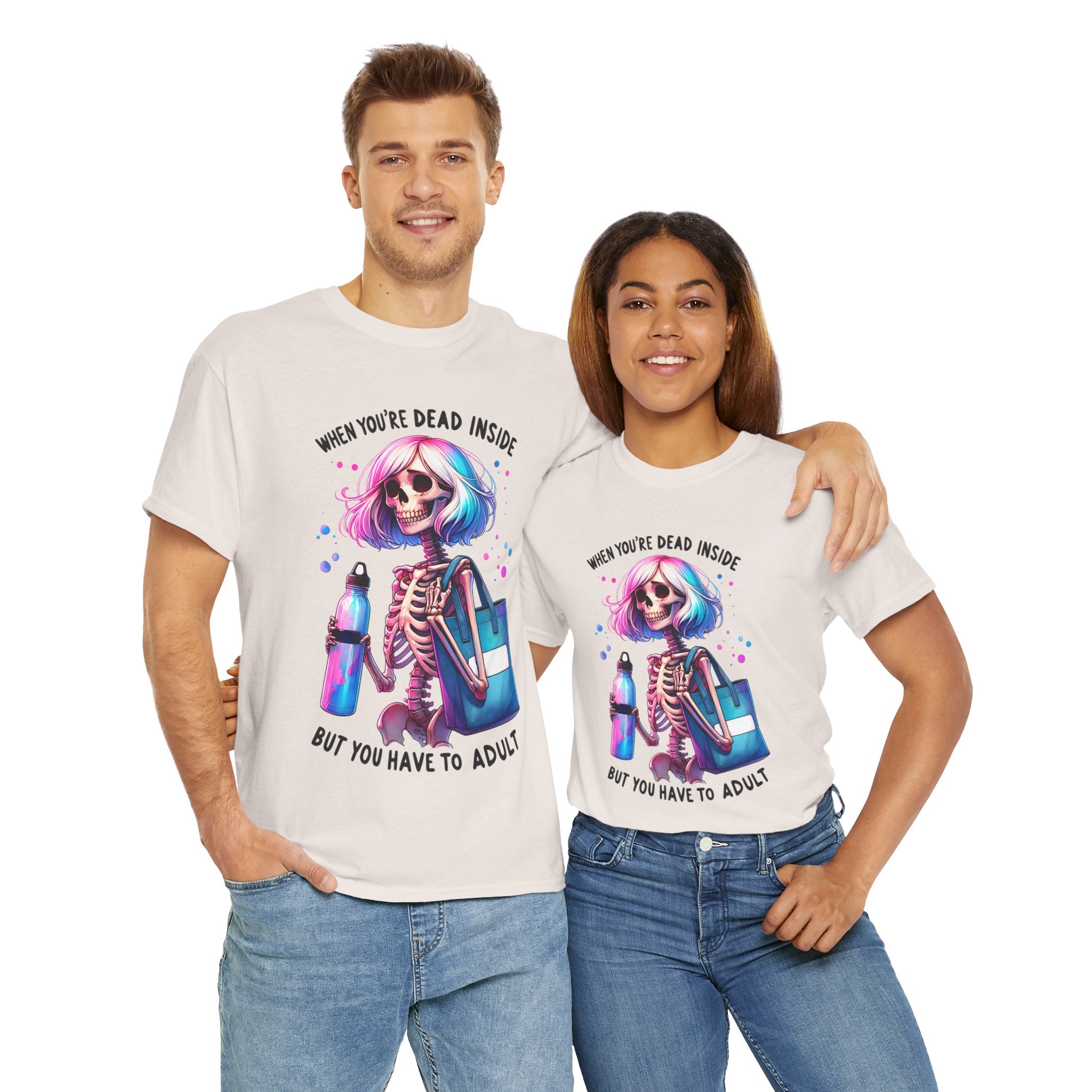 When you're dead onside, Whimsical Skeleton Tee, Funny Graphic Shirt, Perfect for Halloween, Unique Gift Idea, Casual Wear, Everyday Humor