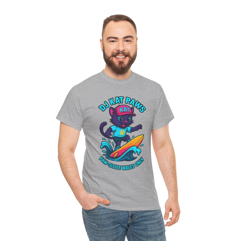 DJ KAT PAWS Paw-sitive Waves Only Surfing Tee