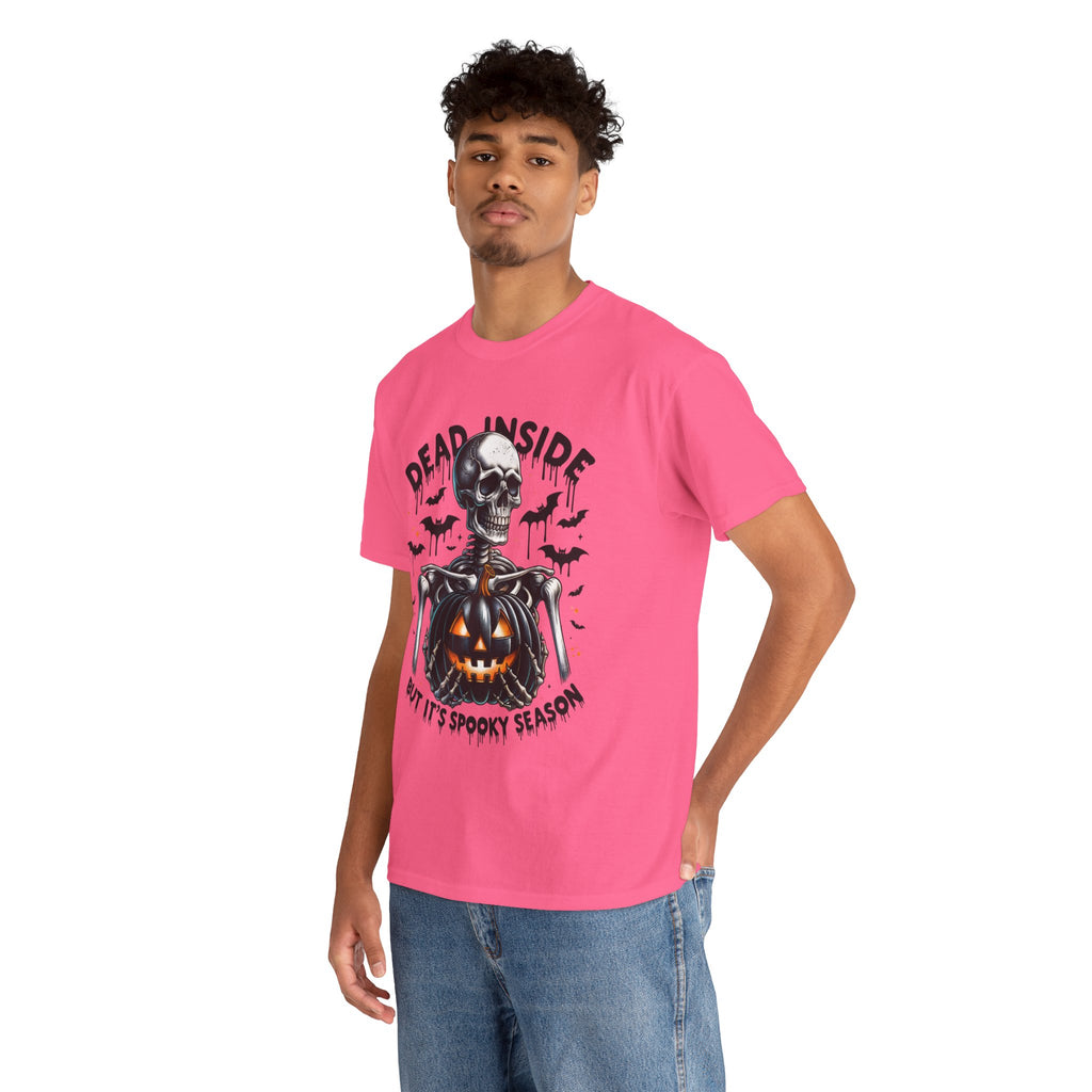 Dead Inside, Spooky Season Tee, Unisex Heavy Cotton T-Shirt, Halloween Shirt, Fun Casual Wear, Graphic Tee, Gift for Halloween Lovers