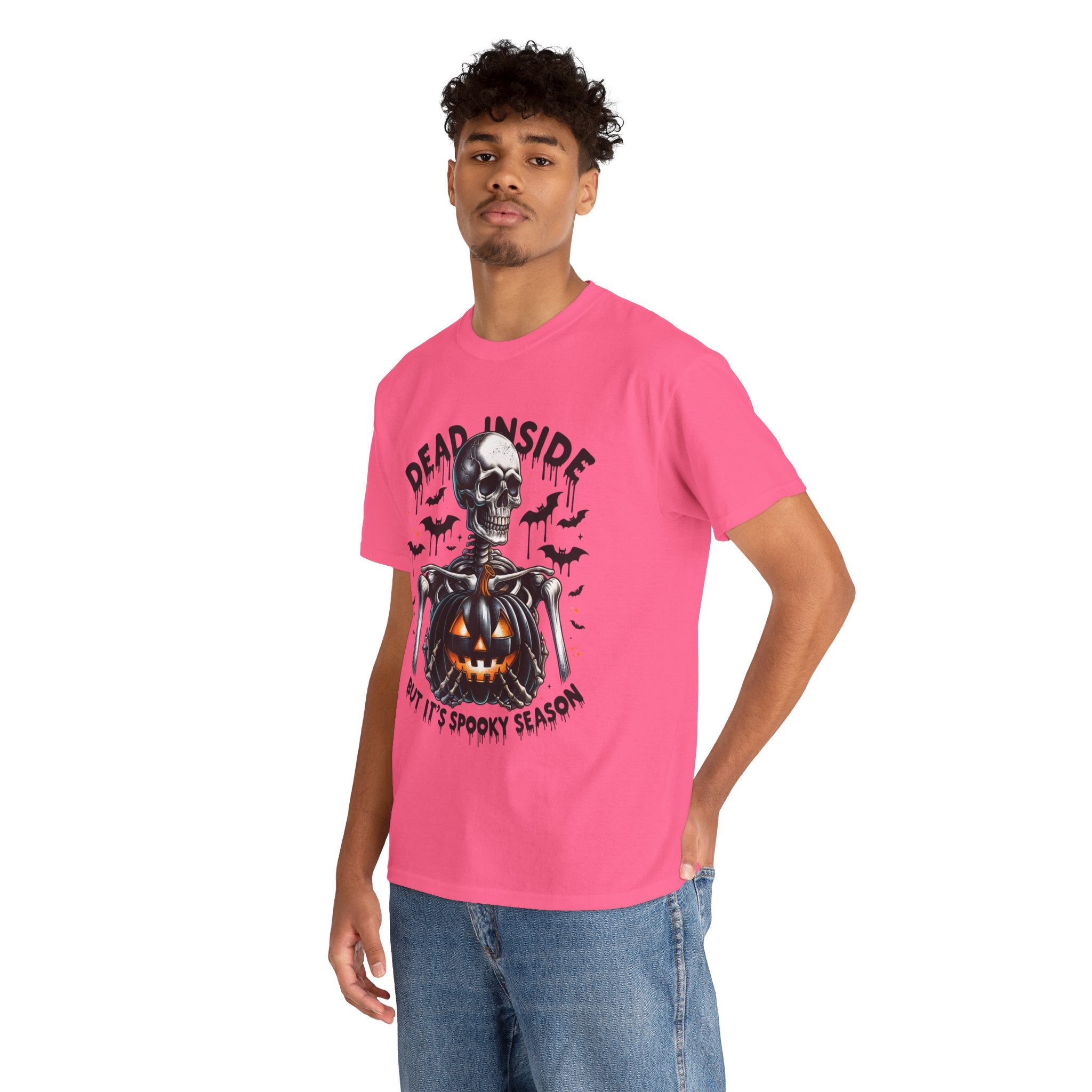Dead Inside, Spooky Season Tee, Unisex Heavy Cotton T-Shirt, Halloween Shirt, Fun Casual Wear, Graphic Tee, Gift for Halloween Lovers