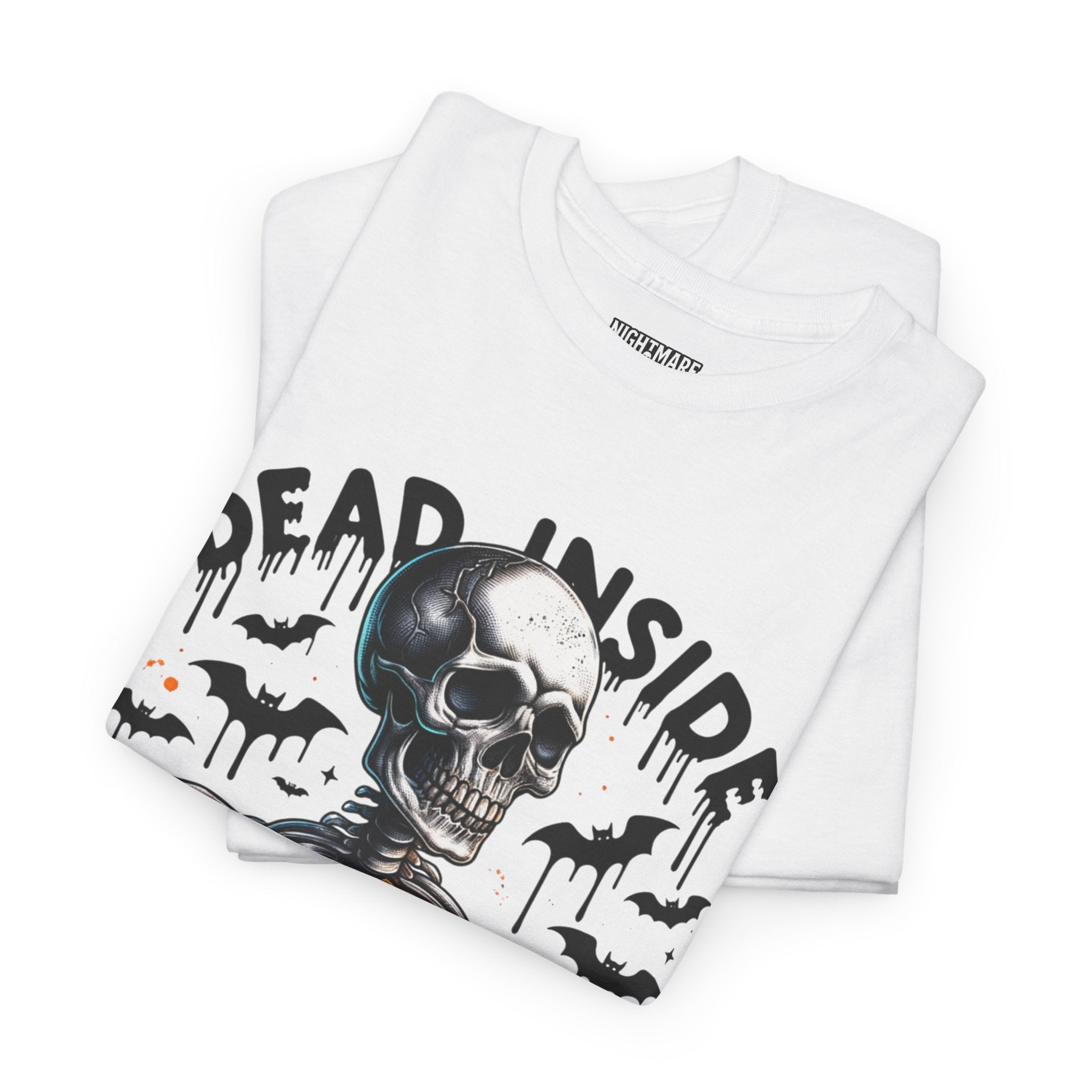 Dead Inside, Spooky Season Tee, Unisex Heavy Cotton T-Shirt, Halloween Shirt, Fun Casual Wear, Graphic Tee, Gift for Halloween Lovers