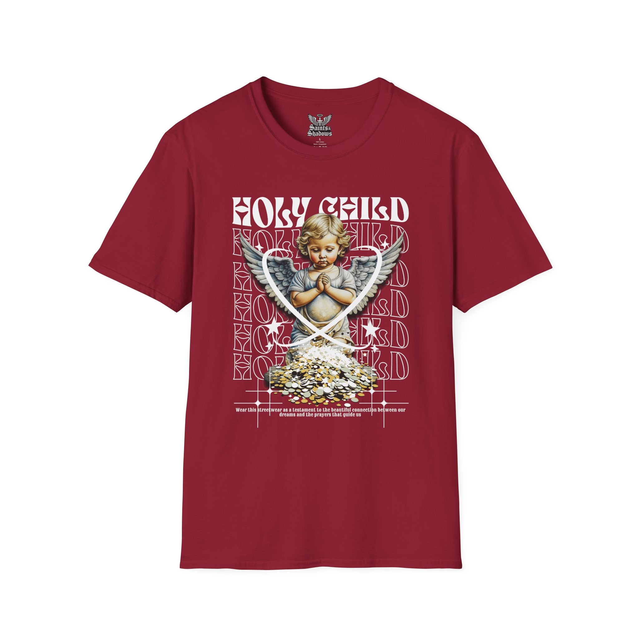 Saints and Shadows - Holy Child, Angelic Artwork Unisex Softstyle T-Shirt, Casual Wear