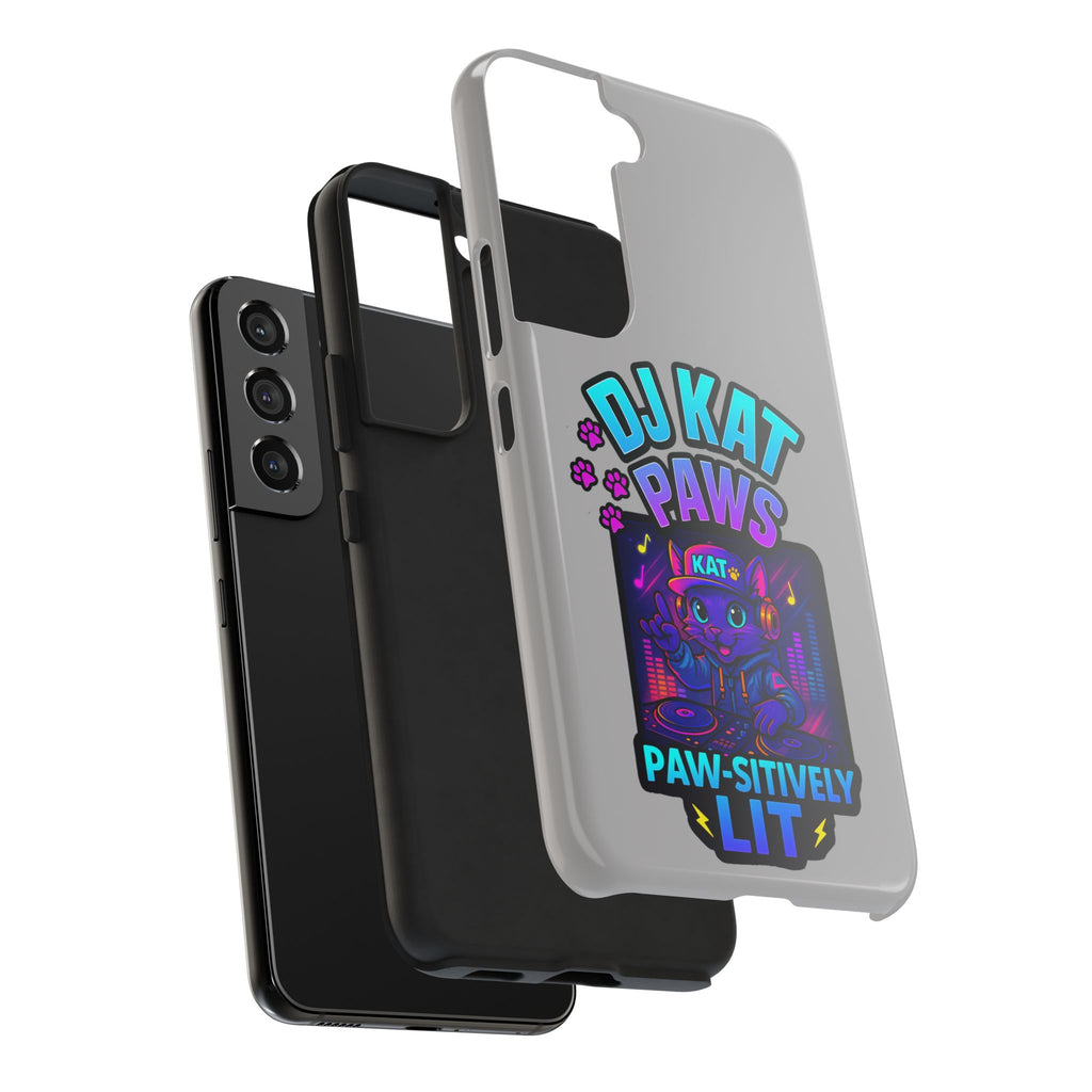 DJ KAT PAWS - Paw-sitively LIT | Tough Phone Cases - Unique Gift for Cat Lovers, Funny Phone Accessory, Music Lover's Case, Pet Owner Present
