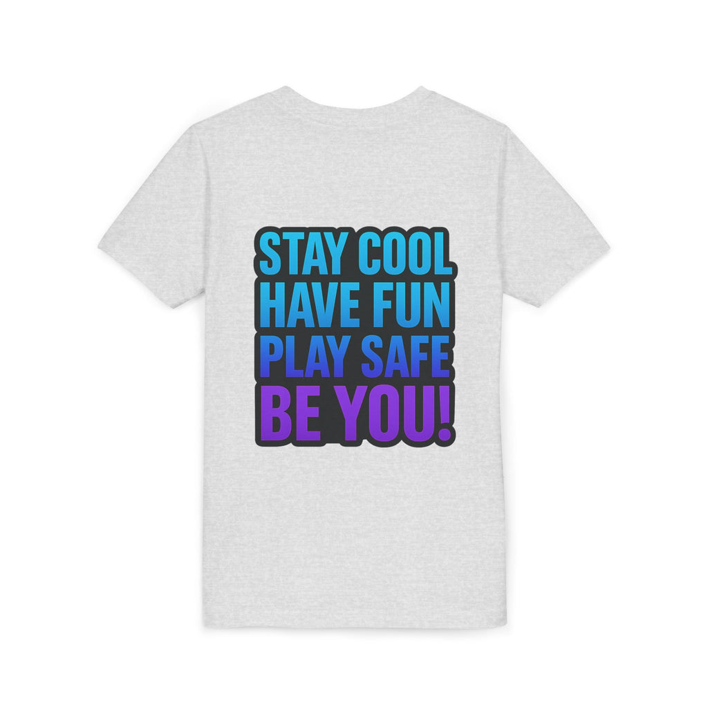 DJ KAT PAWS Paw-Sitive Waves Only, Youth Tee | Kids Surfing T-Shirt, Fun Cat Graphic Top, Summer Apparel, Gifts for Animal Lovers