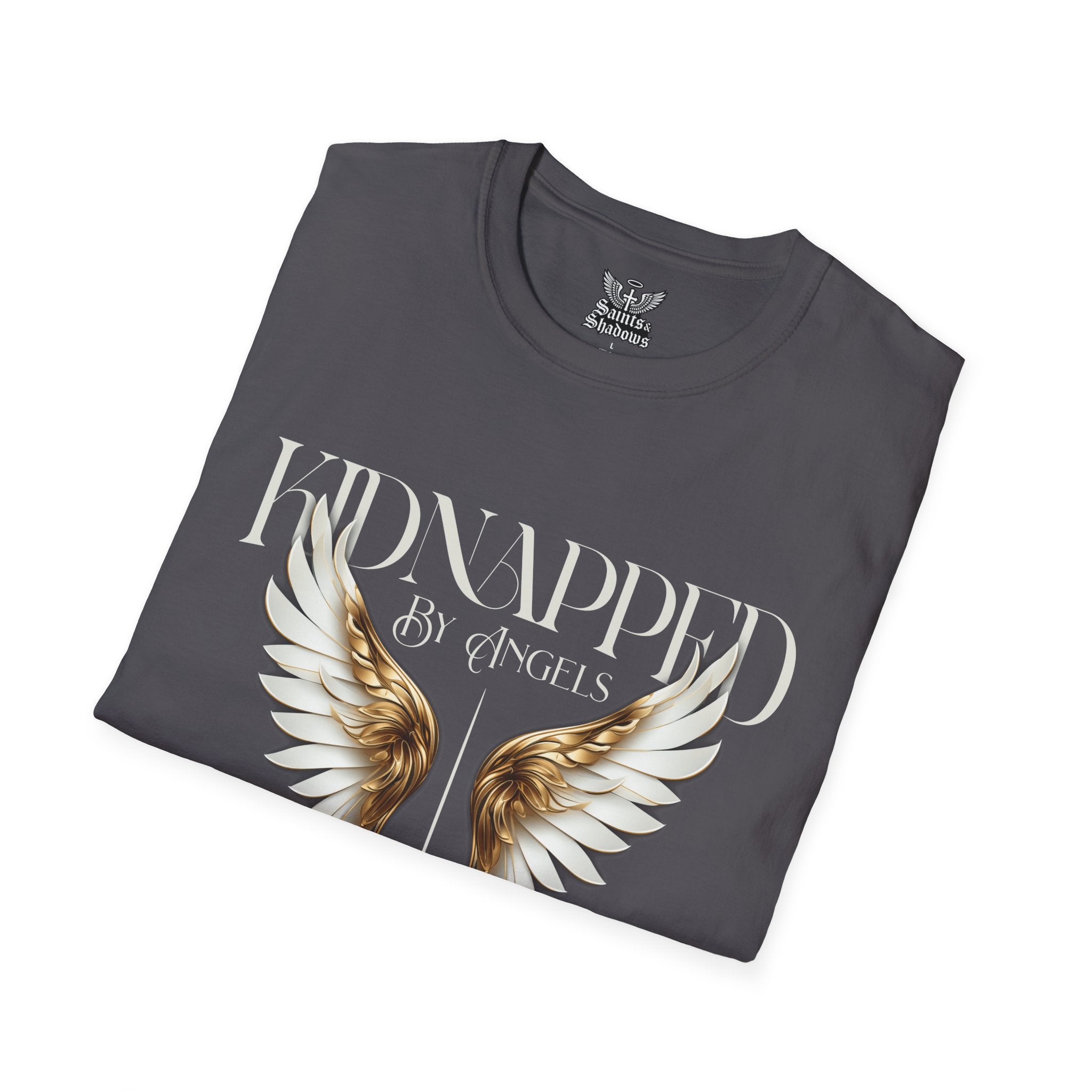 Saints and Shadows - Kidnapped, Angelic Artwork Unisex Softstyle T-Shirt, Casual Wear