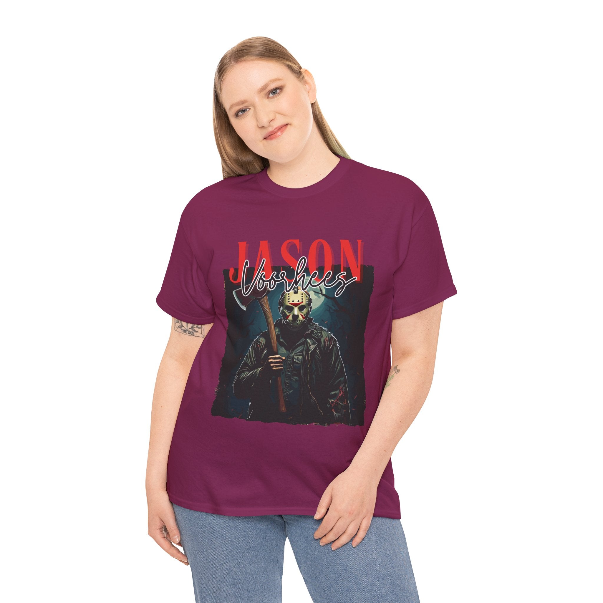 Jason Vorhees Horror Graphic Tee, Unisex Cotton Shirt, Halloween Costume, Horror Movie Gift, Spooky T-Shirt, Horror Fan Apparel