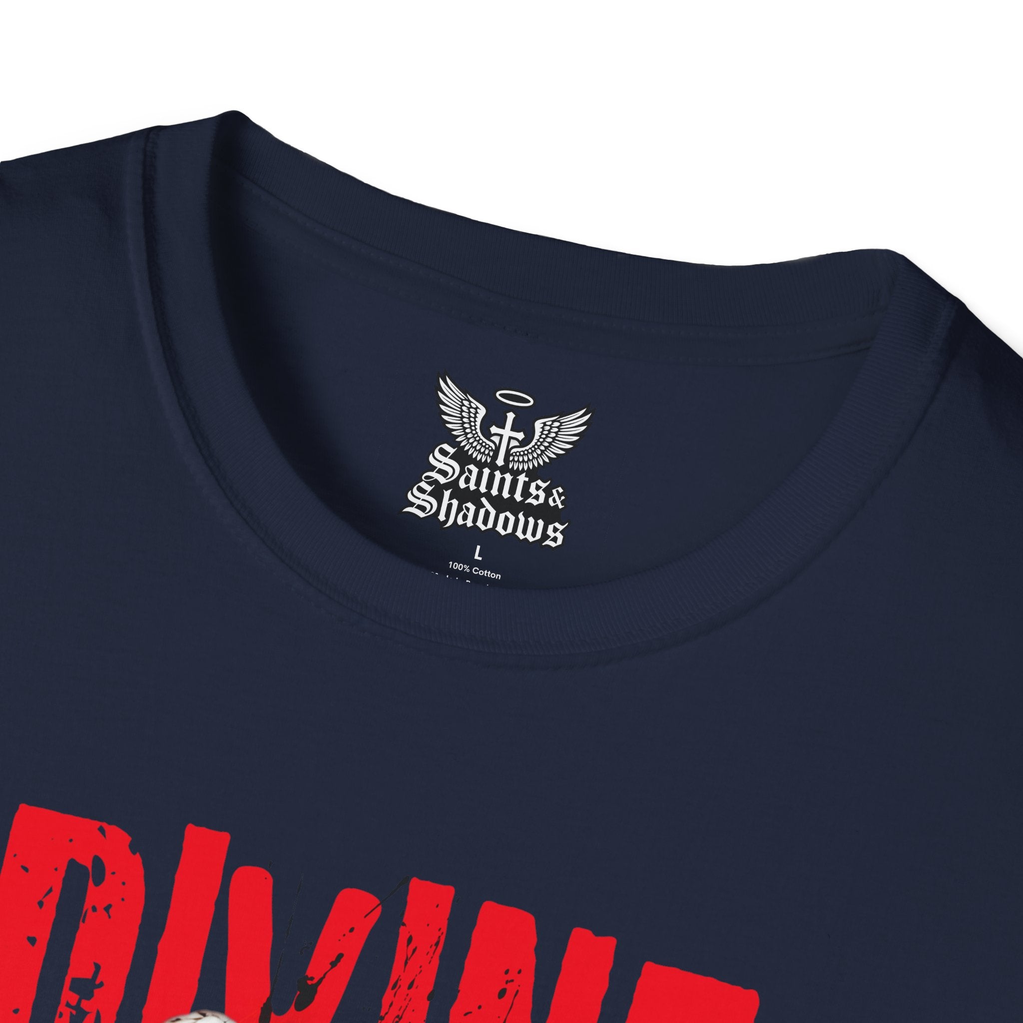 Saints and Shadows - Divine Death, Angelic Artwork Unisex Softstyle T-Shirt, Casual Wear