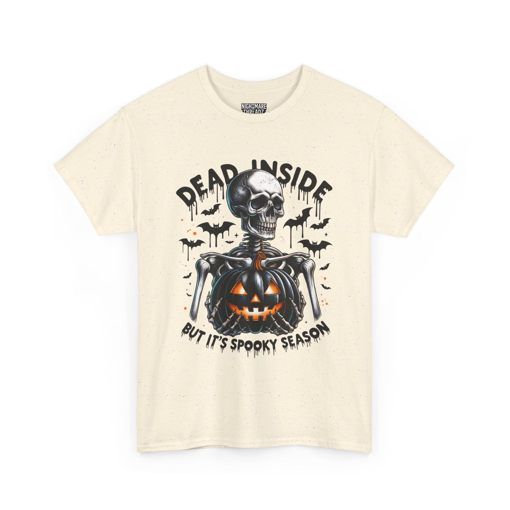 Dead Inside, Spooky Season Tee, Unisex Heavy Cotton T-Shirt, Halloween Shirt, Fun Casual Wear, Graphic Tee, Gift for Halloween Lovers