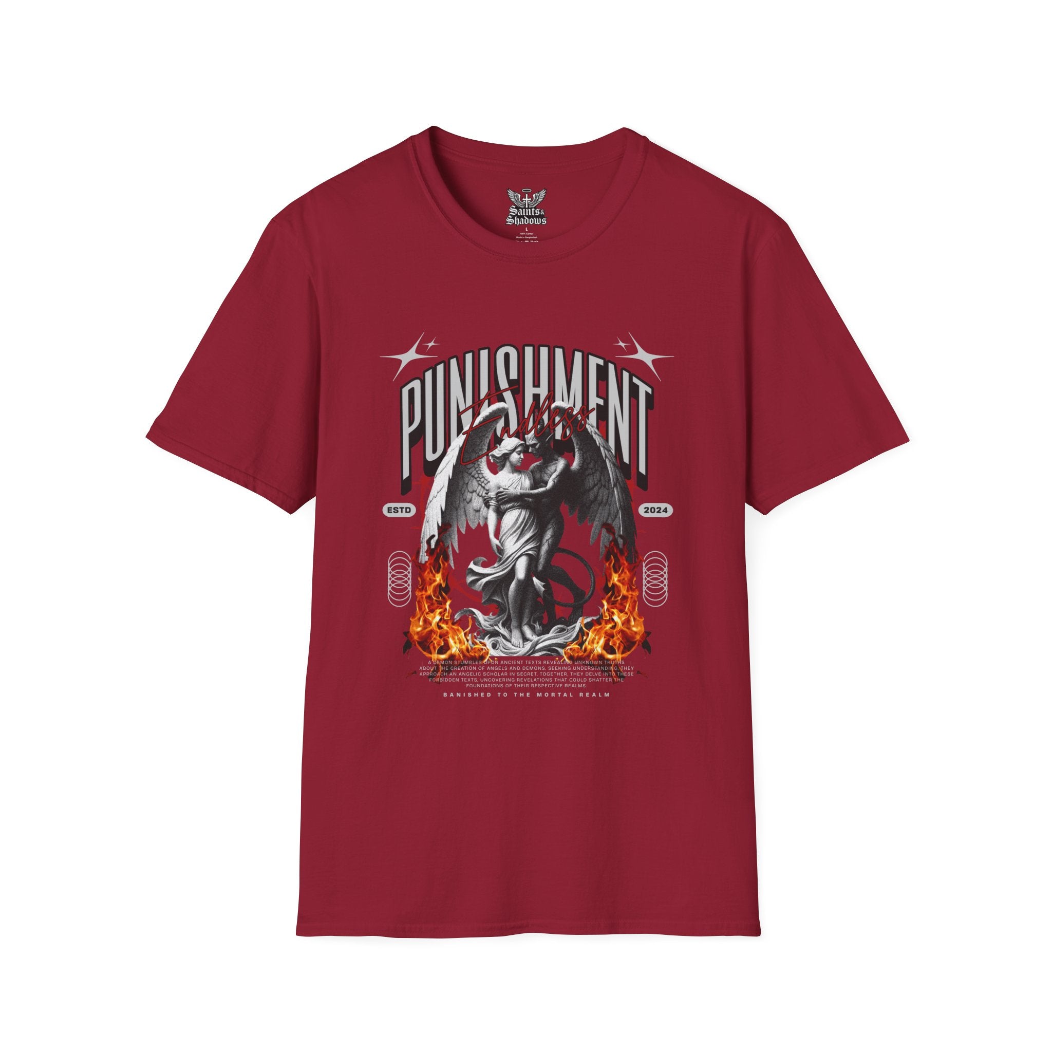 Saints and Shadows - Punishment, Angelic Artwork Unisex Softstyle T-Shirt, Casual Wear