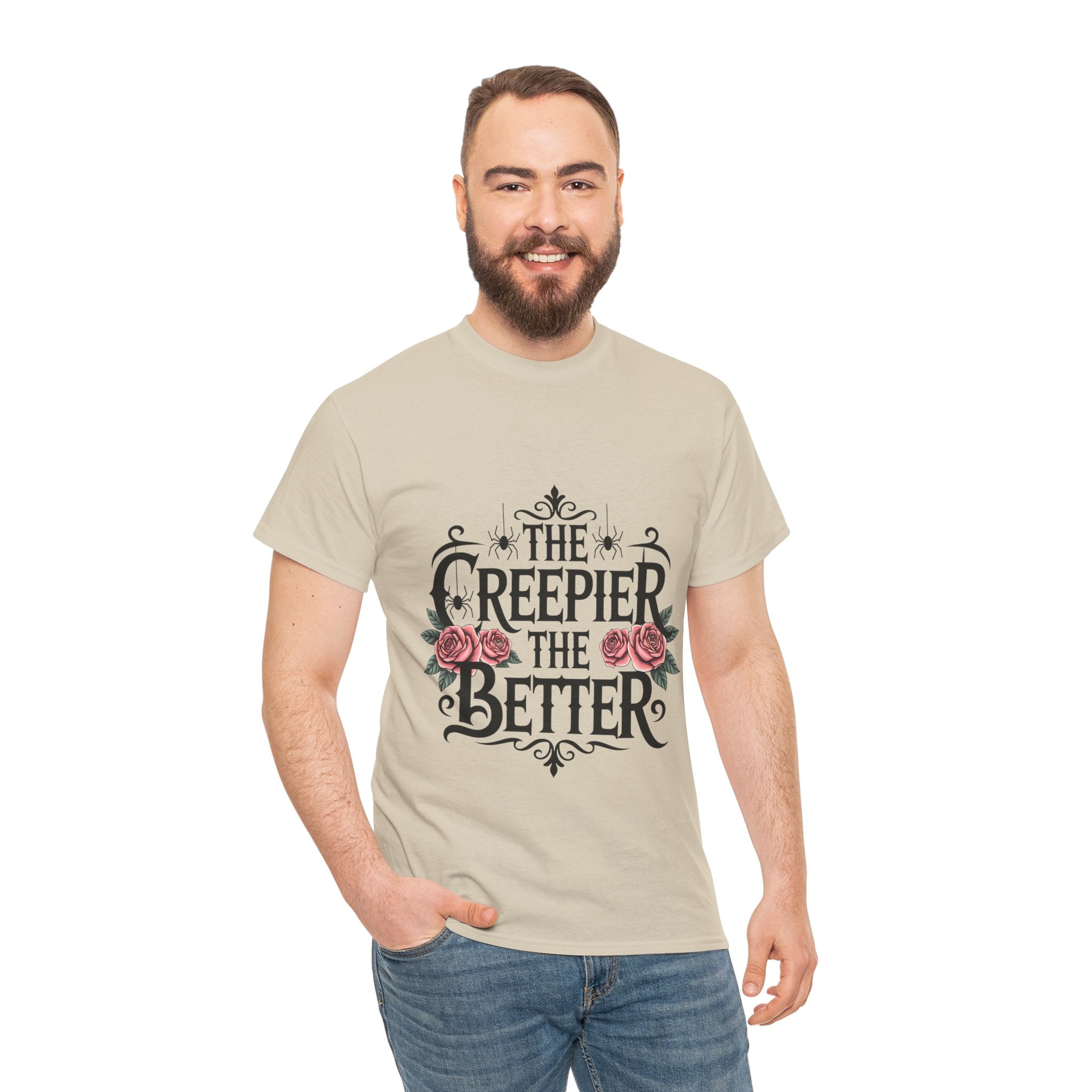 The Creepier the Better Tee, Perfect for Halloween, Casual Wear, Gift for Friends, Vintage Style, Unique Graphic T-Shirt
