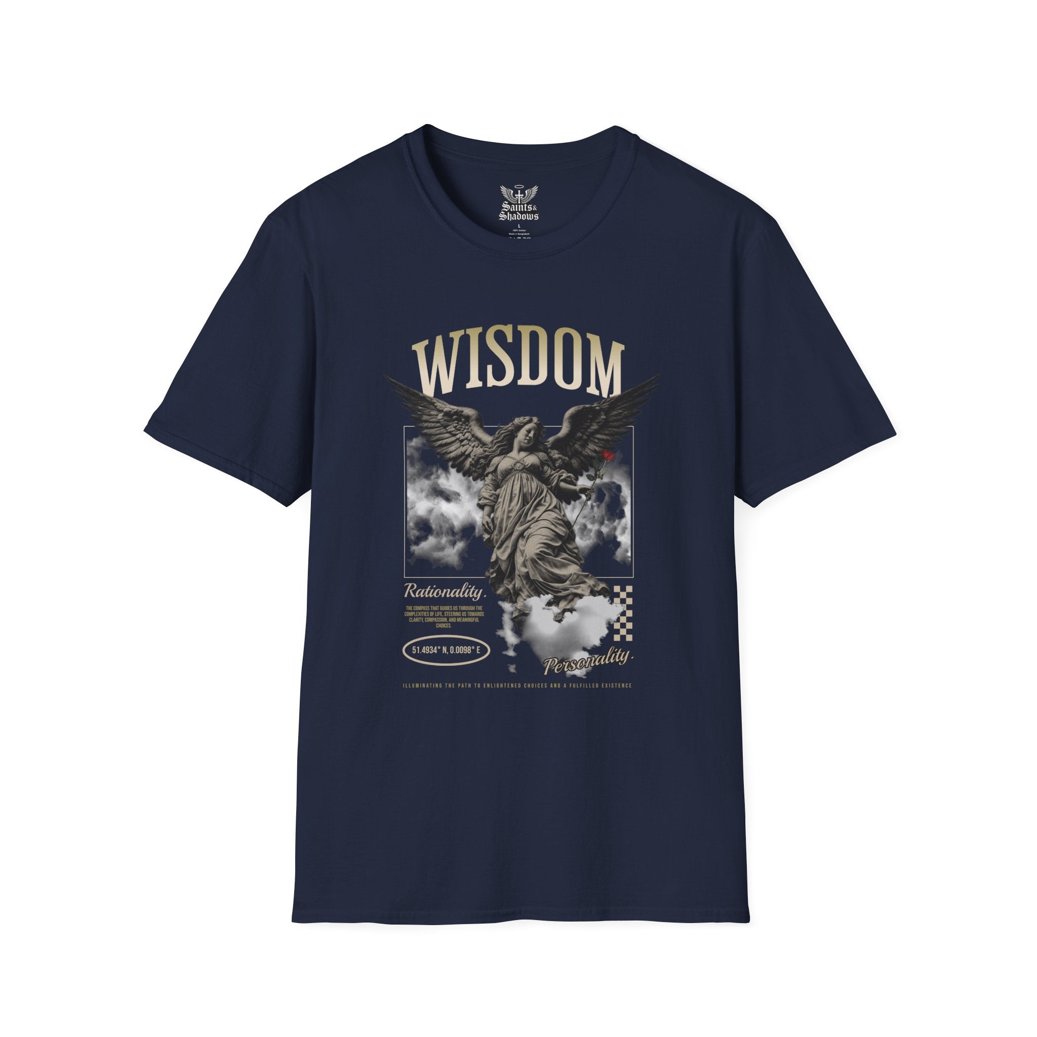 Saints and Shadows - Wisdom, Angelic Artwork Unisex Softstyle T-Shirt, Casual Wear