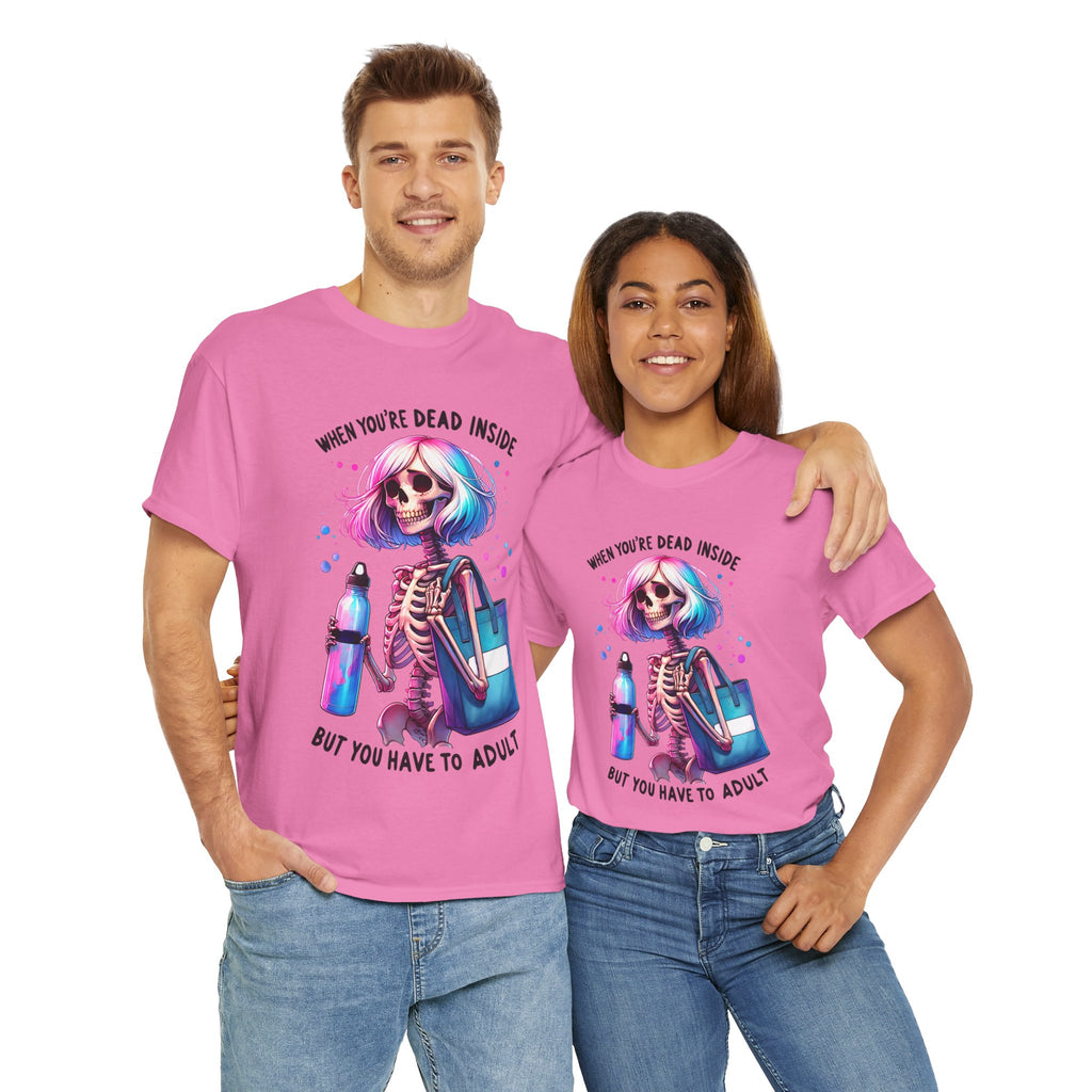 When you're dead onside, Whimsical Skeleton Tee, Funny Graphic Shirt, Perfect for Halloween, Unique Gift Idea, Casual Wear, Everyday Humor