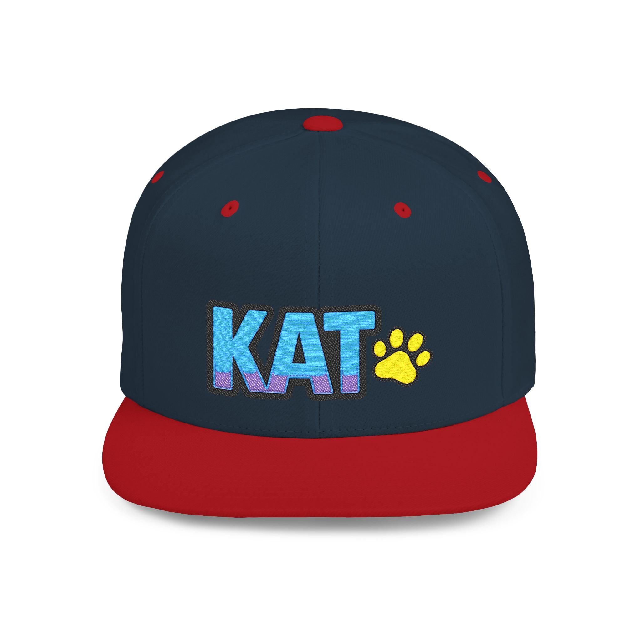 DJ Kat Paws Flat Bill Snapback Hat, Paw Print Cap for Music Lovers and Trendsetters