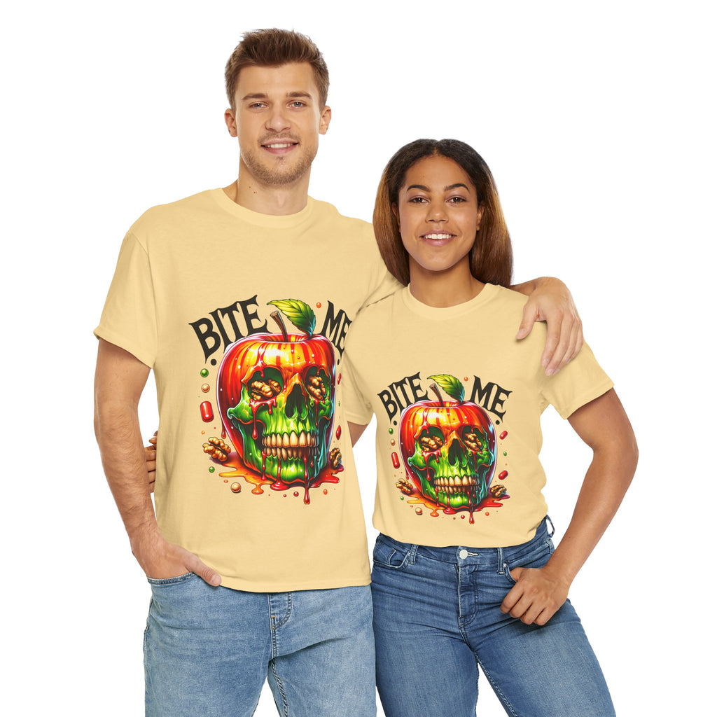 Bite Me Skull T-Shirt, Fun Graphic Tee, Halloween Costume Top, Trendy Casual Wear, Unique Gift Idea for Friends