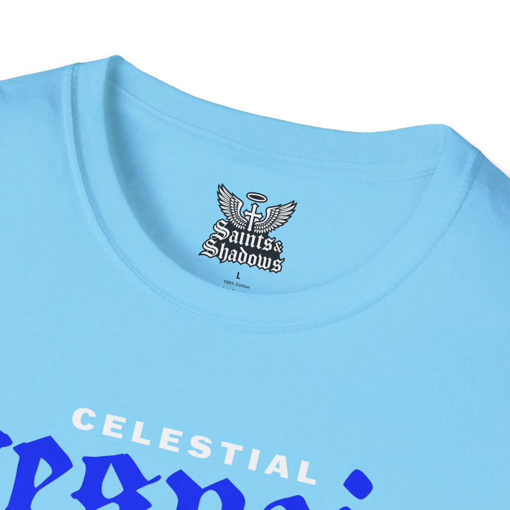 Saints and Shadows - Celestial Despair, Angelic Artwork Unisex Softstyle T-Shirt, Casual Wear